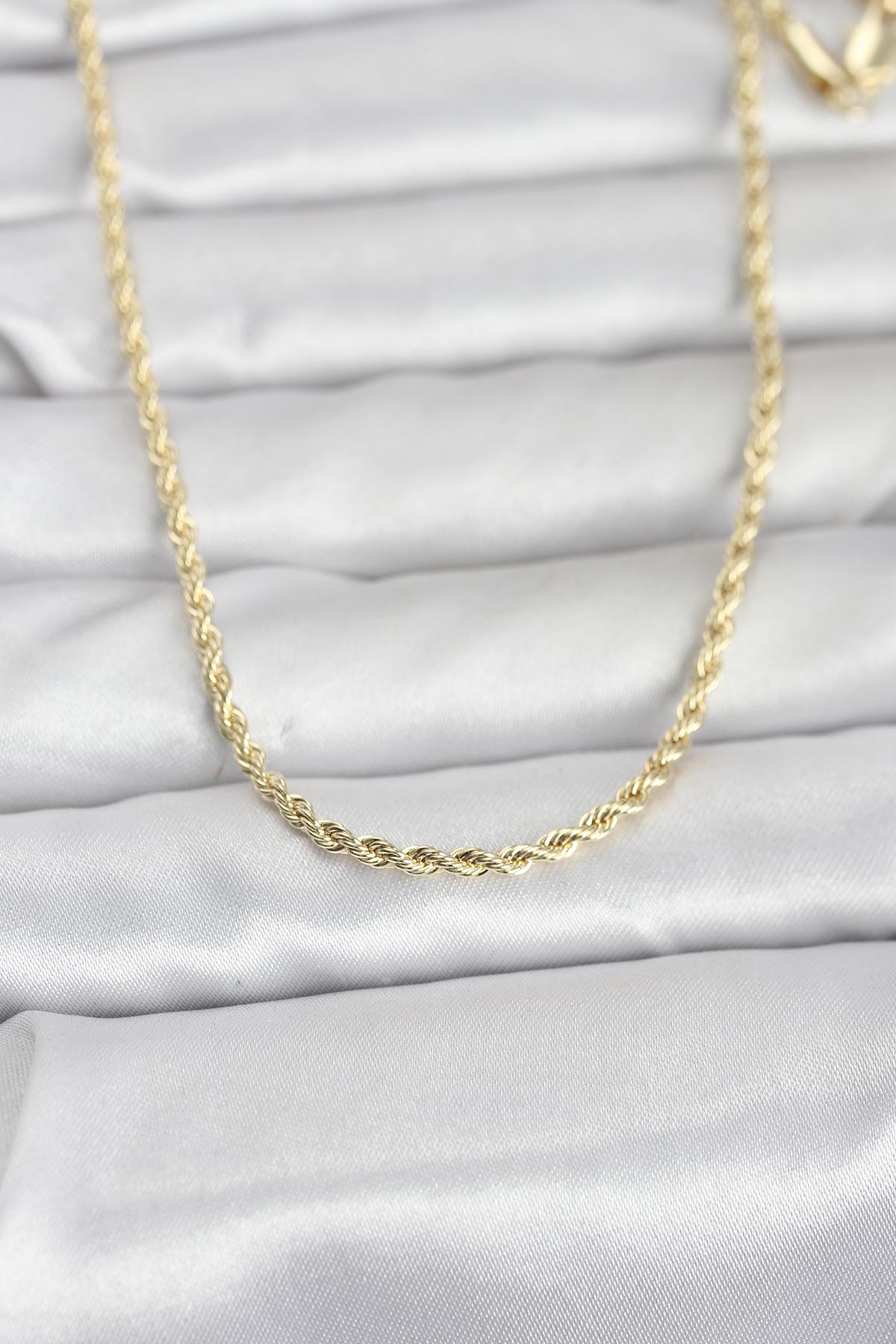 CM 14K Gold Renk Burgu Model Zincirli 60 cm Kadın Kolye - Lisinya