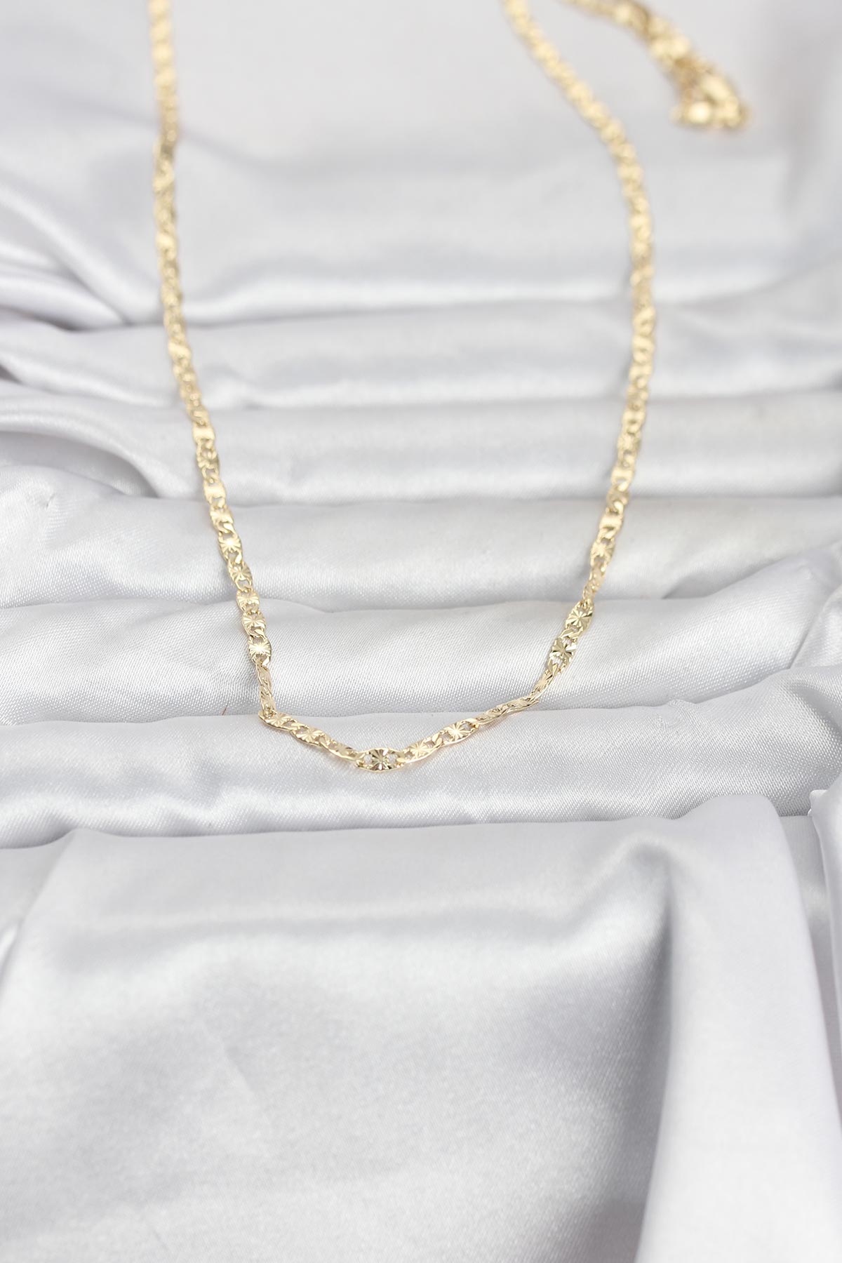 CM 14K Gold Renk Lazer Zincirli Model 60 cm Kadın Kolye - Lisinya