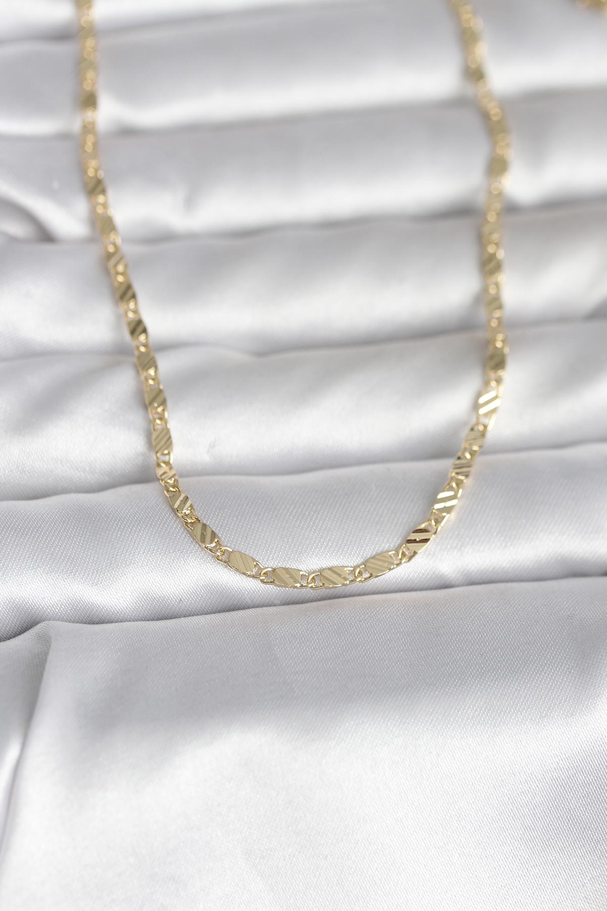 CM 14K Gold Renk Çizgi Lazer Model 60 cm Kadın Kolye - Lisinya