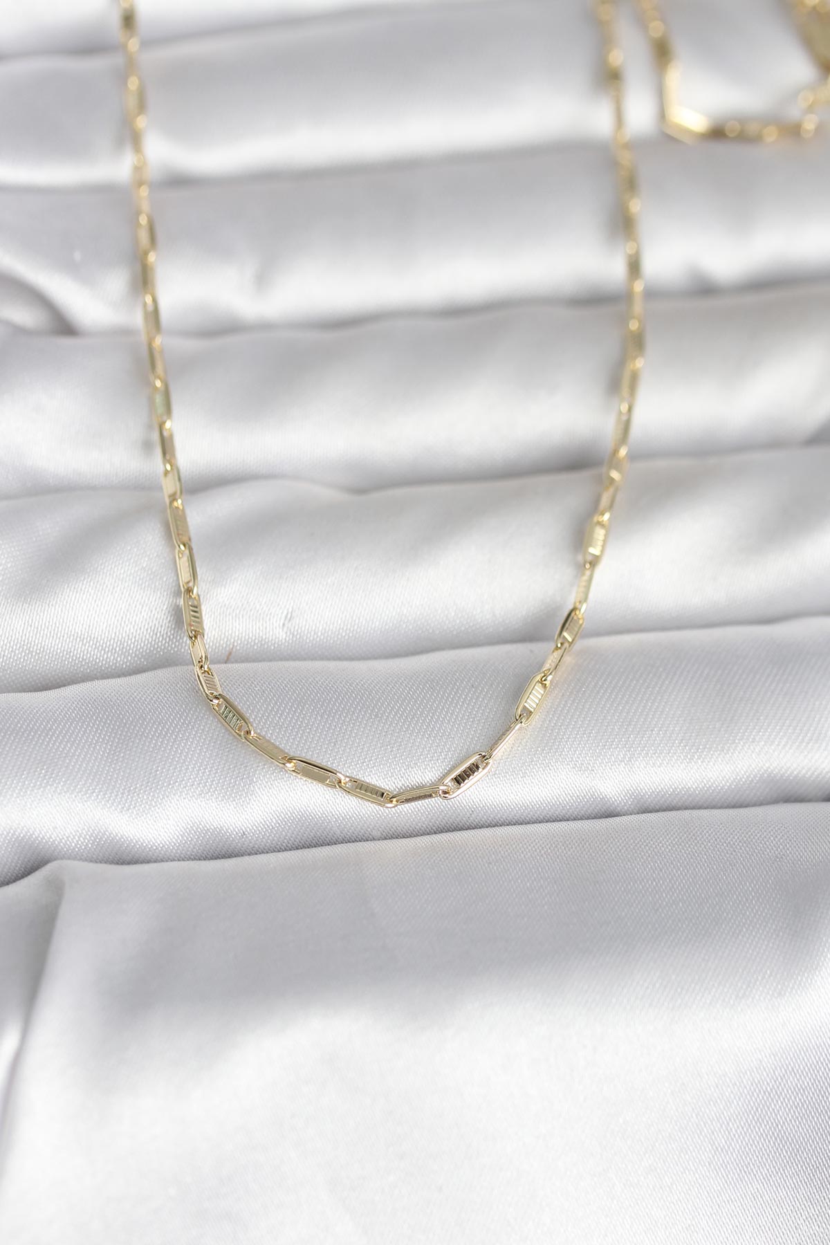 CM 14K Gold Renk İnce Ataç Zincir Model 60 cm Kadın Kolye - Lisinya