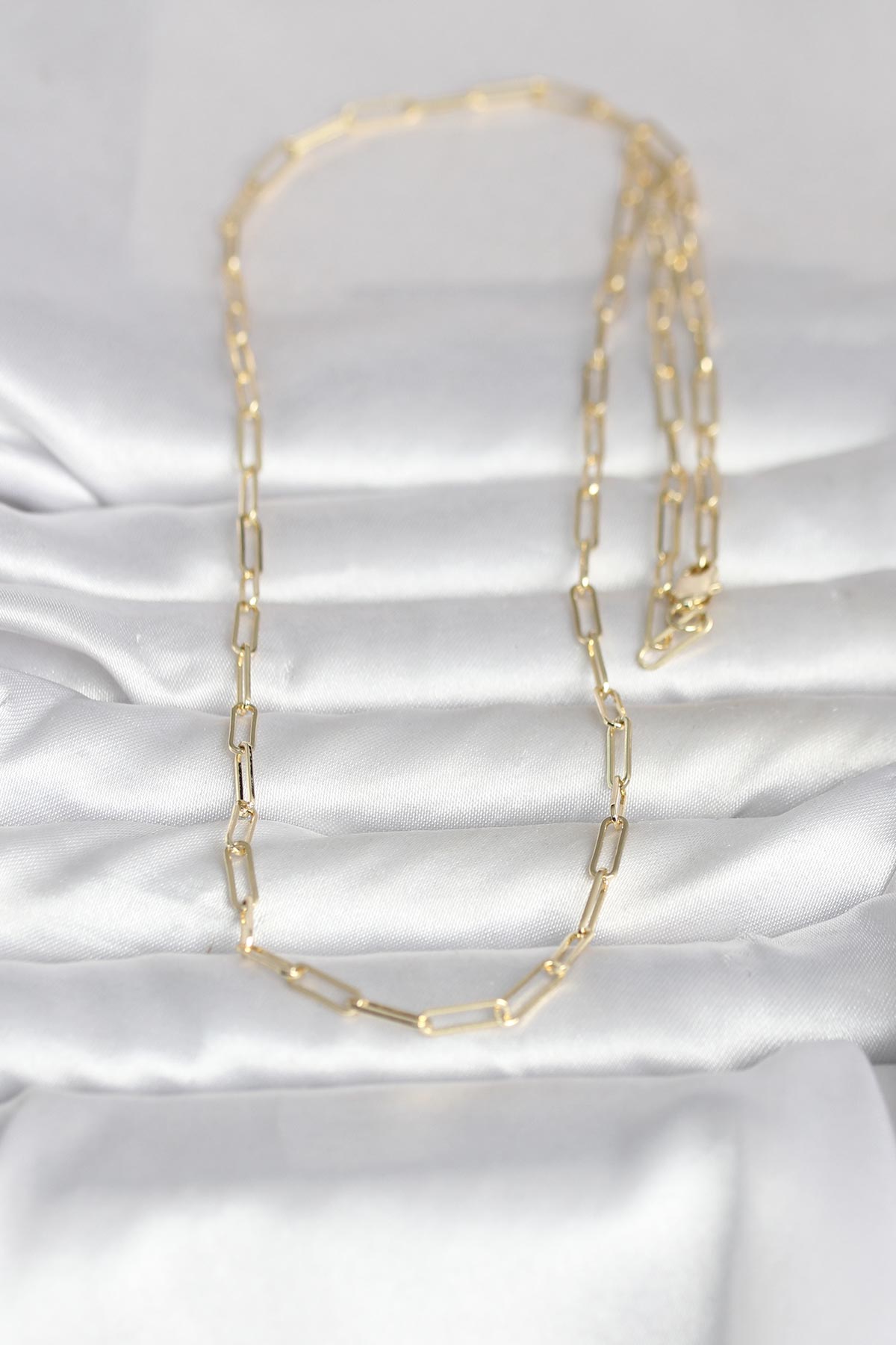 CM 14K Gold Renk Ataç Zincirli Model 60 cm Kadın Kolye - Lisinya