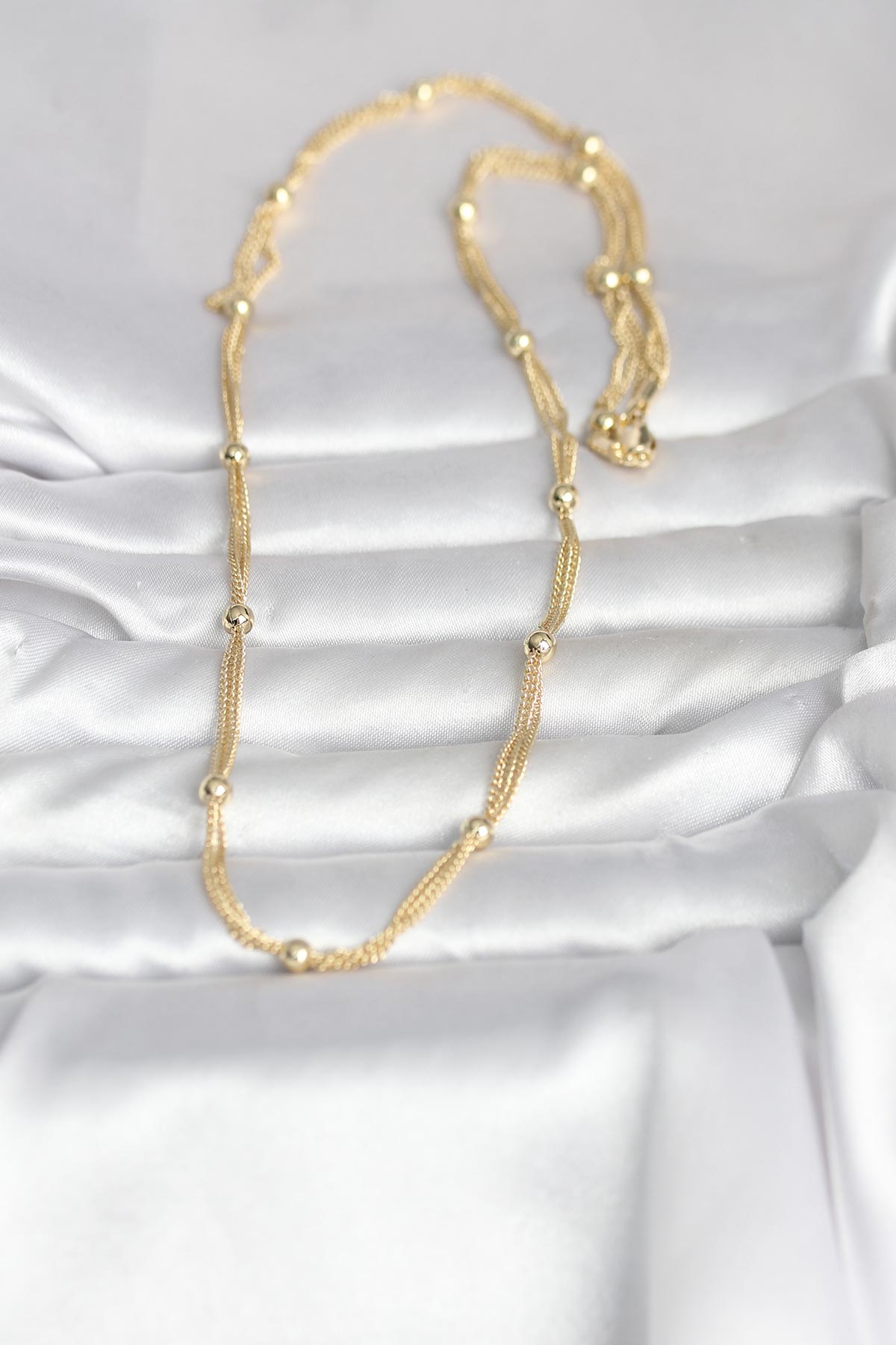 CM 14K Gold Renk Topçuk Model 60 cm Kadın Kolye - Lisinya