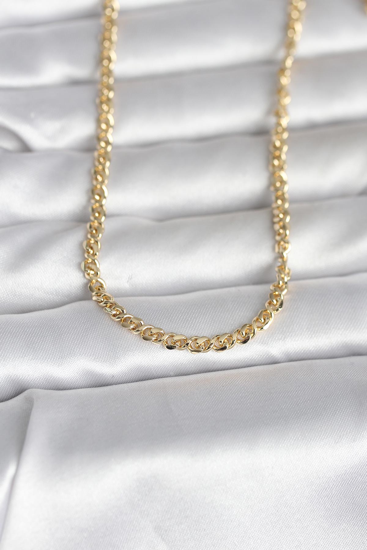 CM 14K Gold Renk Zincir Model 60 cm Kadın Kolye - Lisinya