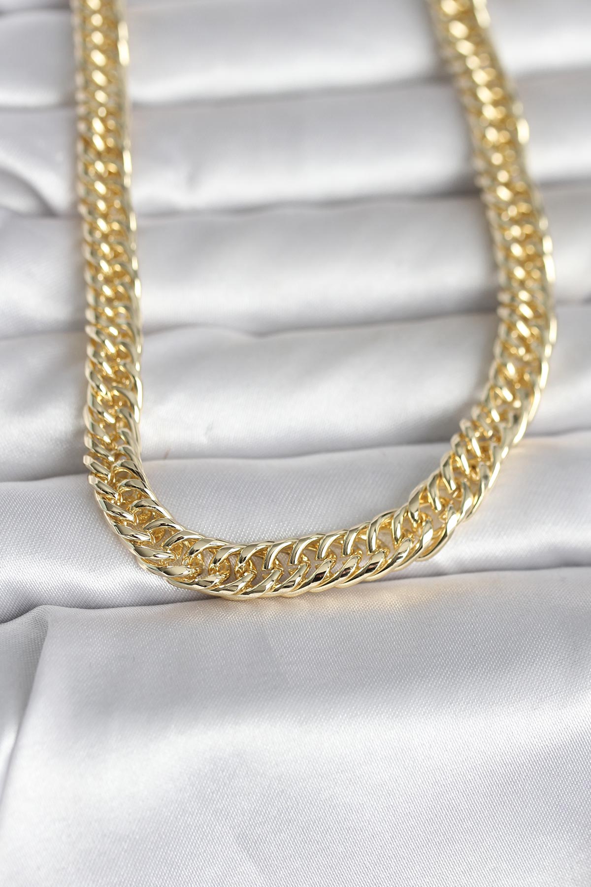 CM 14K Gold Renk Kalın Zincir Model 60 cm Kadın Kolye - Lisinya