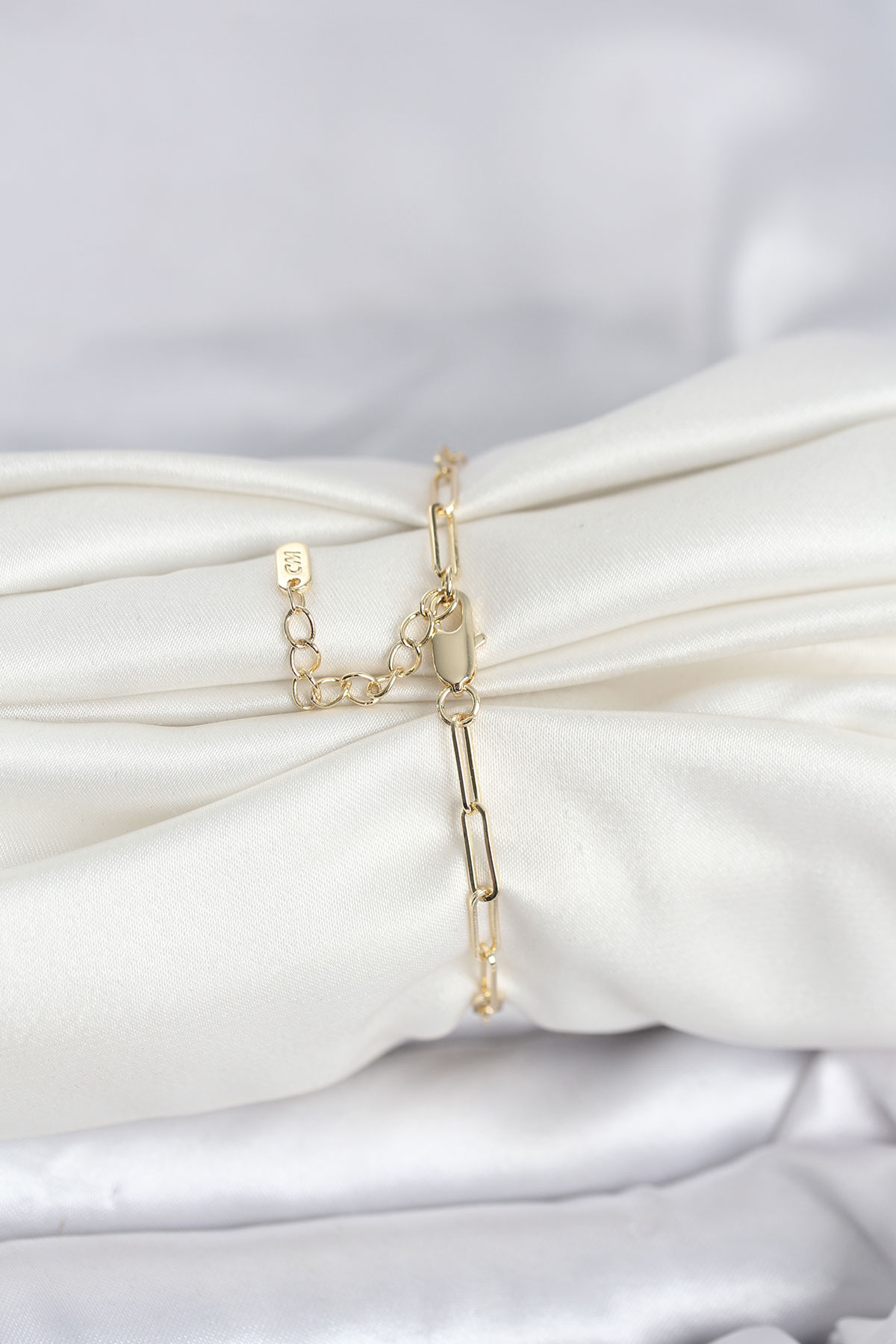 CM 14K Gold Renk Ataç Zincir Model Kadın Bileklik - Lisinya