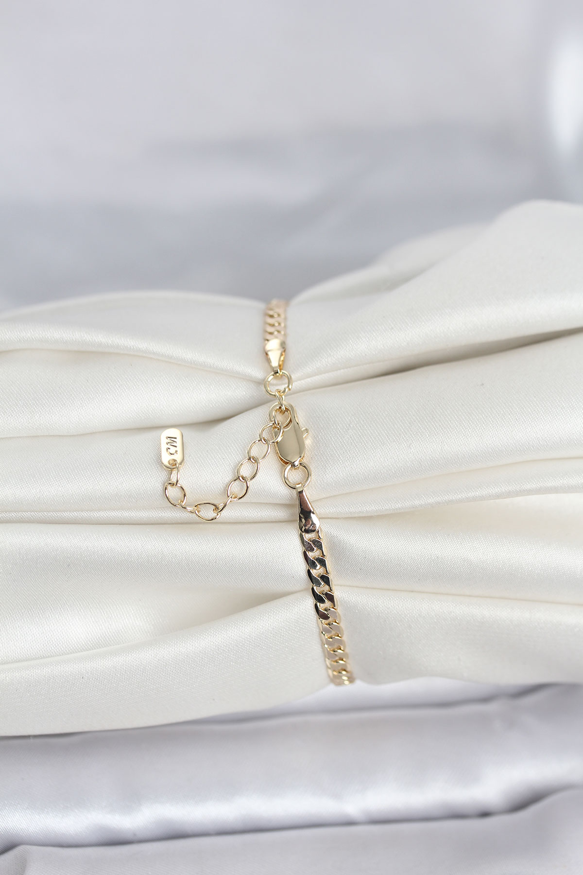 CM 14K Gold Renk Zincirli Model Kadın Bileklik - Lisinya