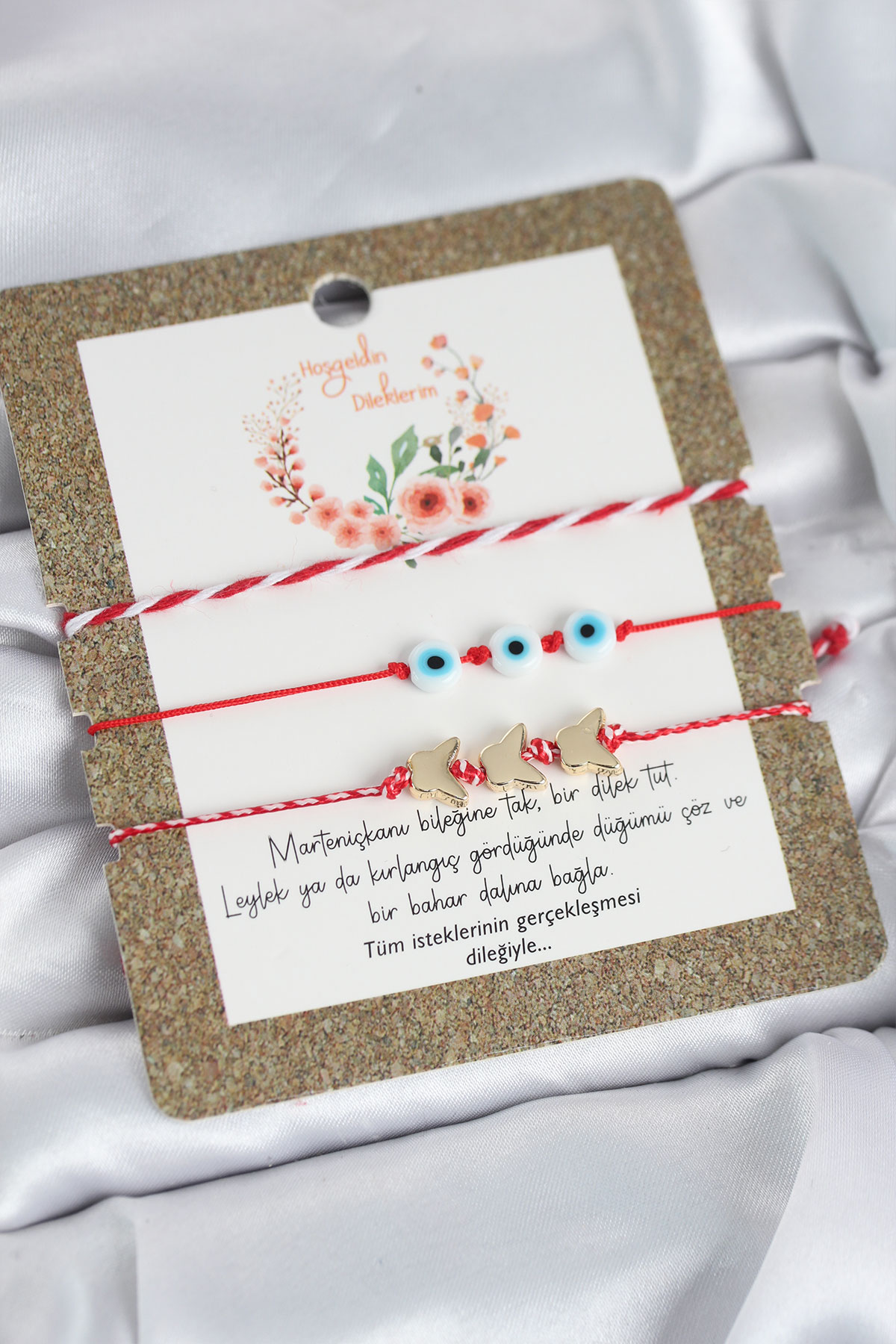 Marteniçka Bileklik 3'lü Kelebek ve Nazar Boncuklu Model - Lisinya Marteniçka Bileklik 3'lü Kelebek ve Nazar Boncuklu Model - Lisinya