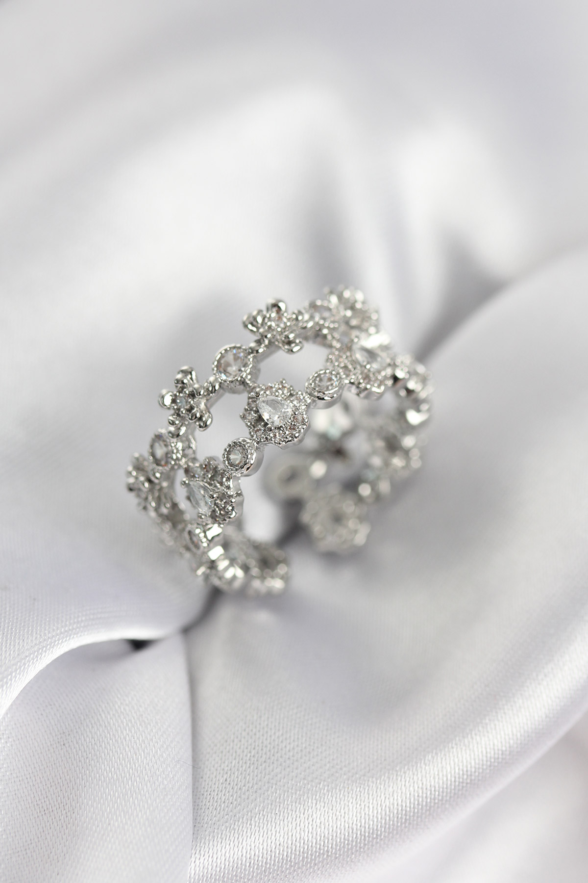 Zirkon Taşlı 2'li Model Gümüş Renk Kadın Yüzük - Lisinya Zirkon Taşlı 2'li Model Gümüş Renk Kadın Yüzük - Lisinya