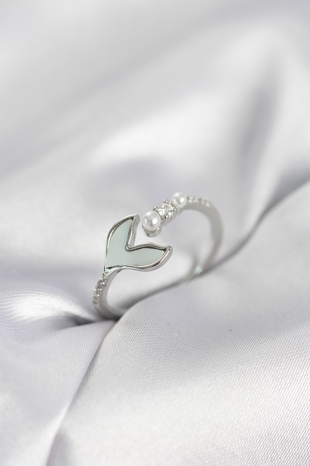 Gümüş Renk Balık Kuyruğu Model Kadın Yüzük - Lisinya