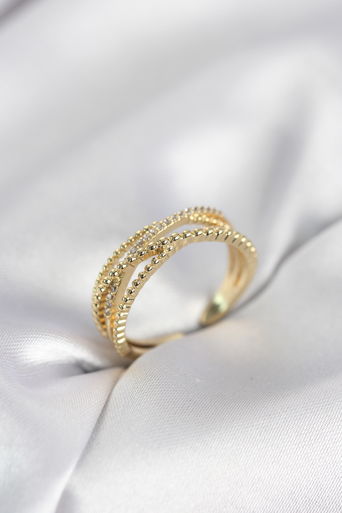 Gold Renk Sarmal Model Kadın Yüzük - Lisinya Gold Renk Sarmal Model Kadın Yüzük - Lisinya