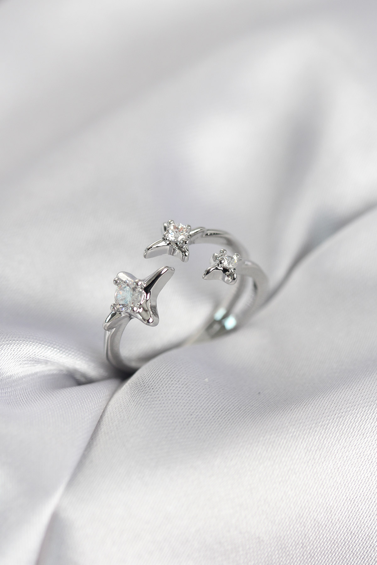 Minimal Kutup Yıldızı Model Gümüş Renk Kadın Yüzük - Lisinya