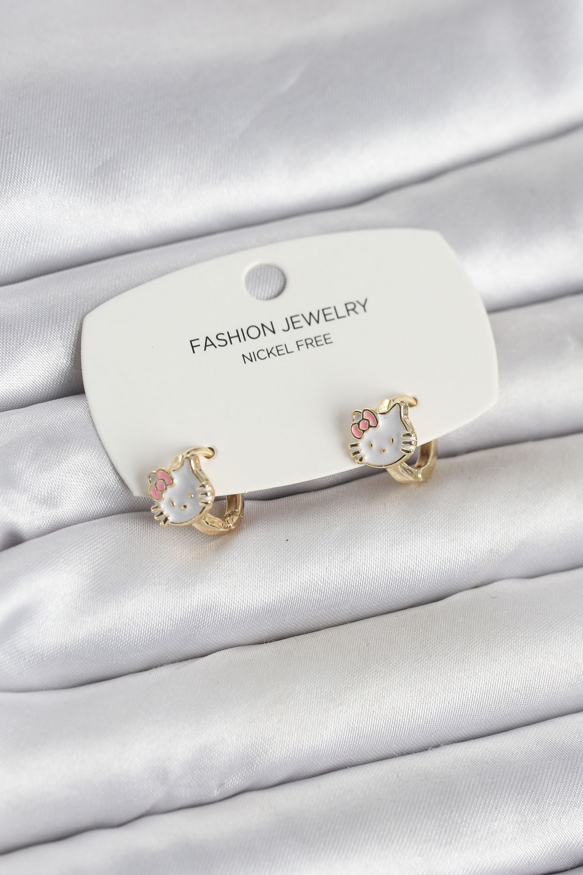 Kitty Model Gold Renk Pirinç Çocuk Küpe - Lisinya