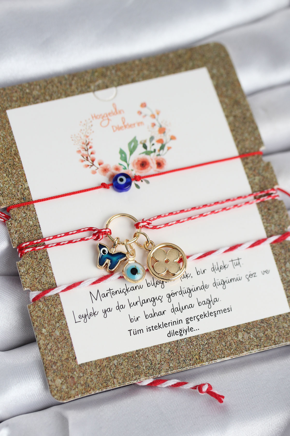 Marteniçka Bileklik 3'lü Kelebek ve Yonca Model - Lisinya Marteniçka Bileklik 3'lü Kelebek ve Yonca Model - Lisinya