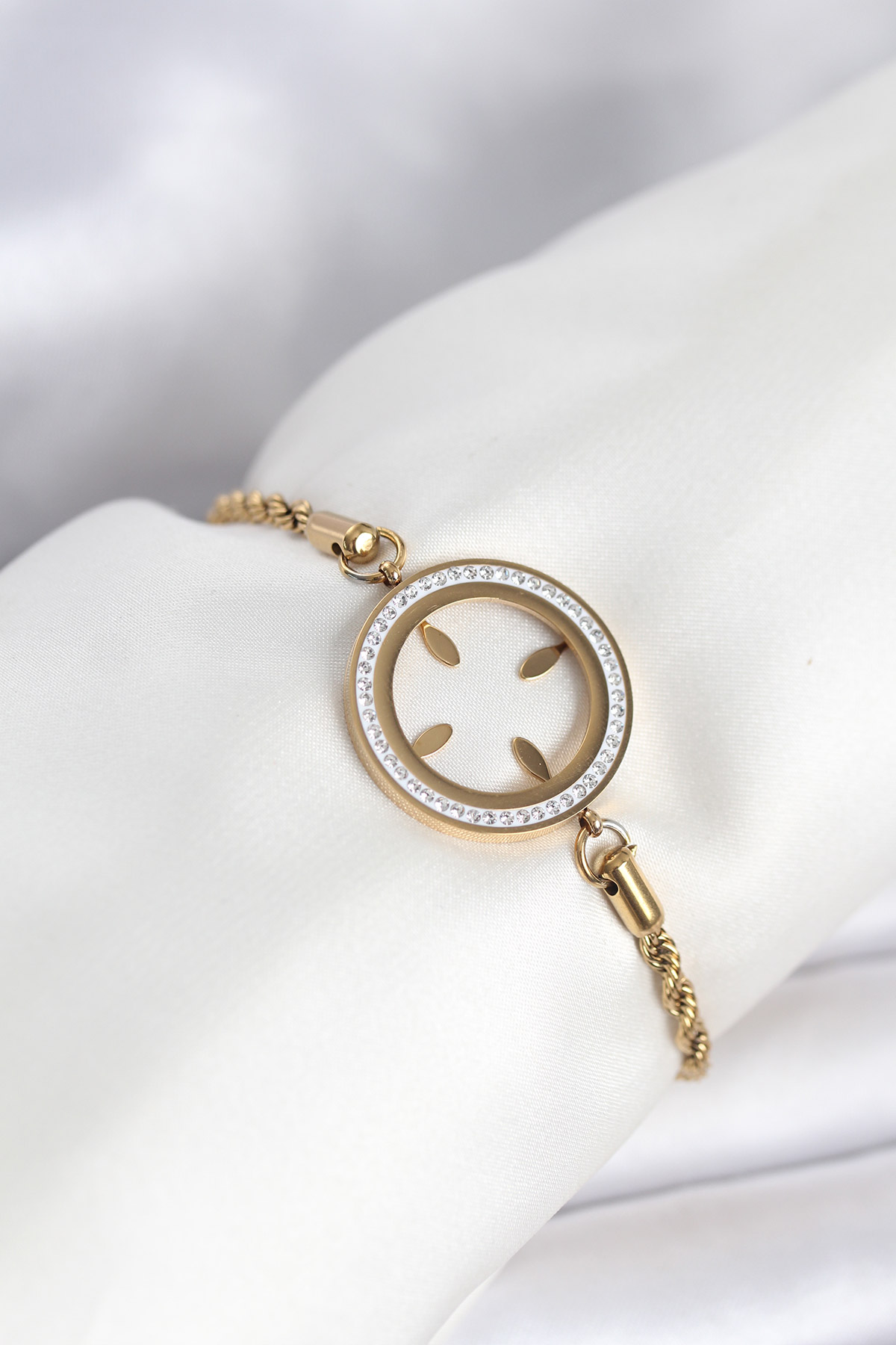 316L Çelik Burgu Zincir Model Çeyrek Takılabilir Bileklik - Lisinya