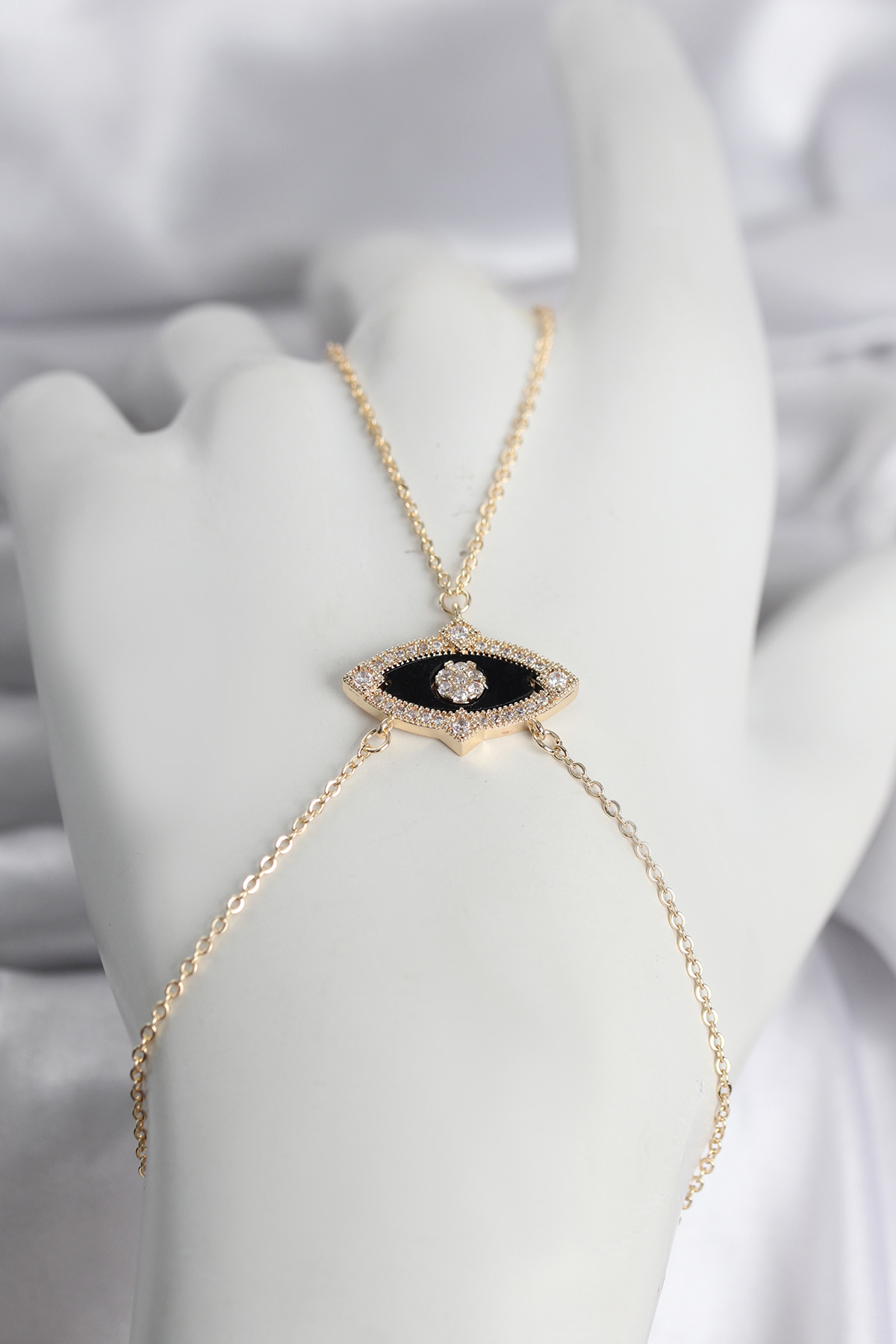 Pirinç Göz Model Gold Renk Zirkon Taşlı Kadın Şahmeran - Lisinya