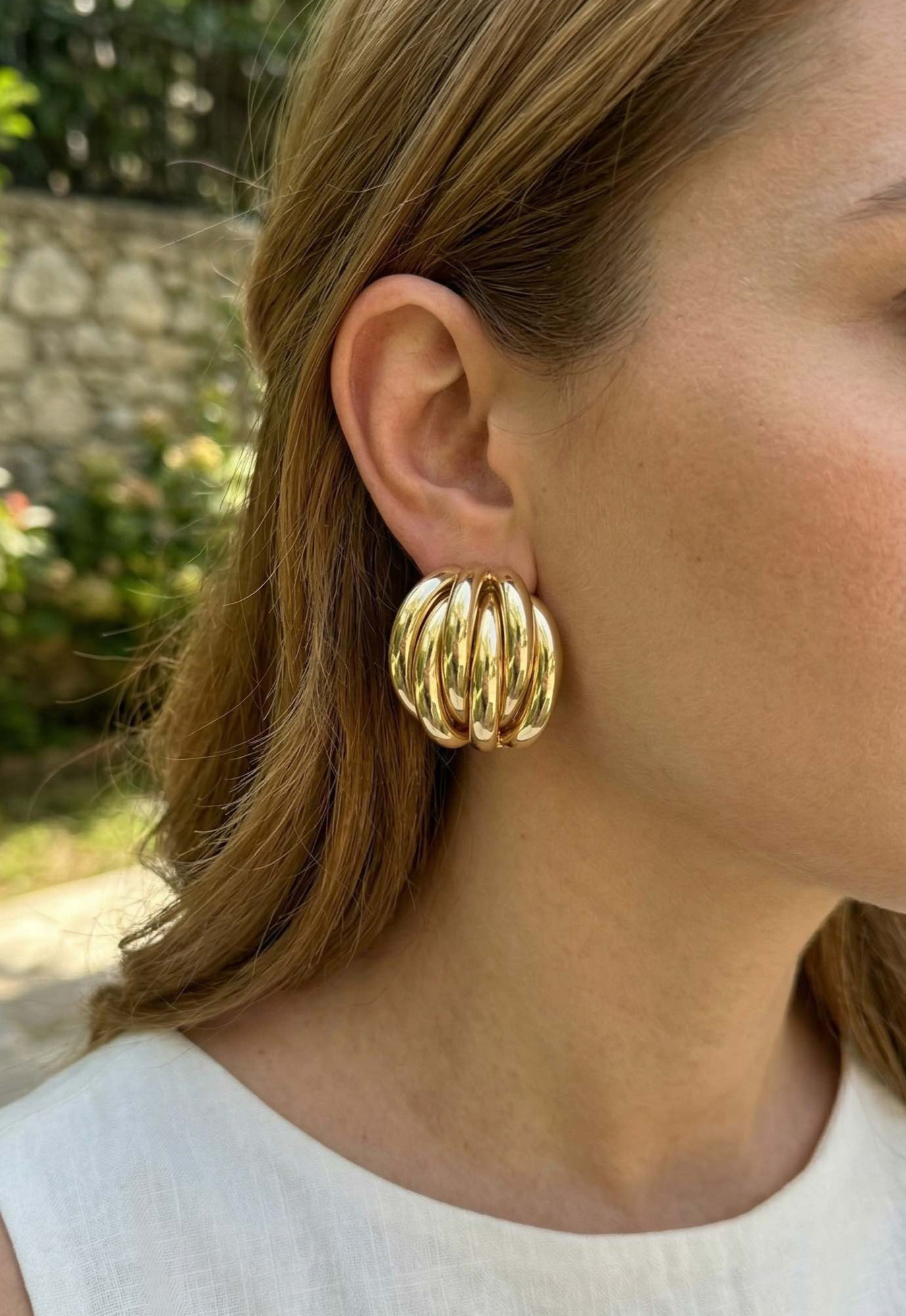 Pirinç Gold Renk Vintage Kadın Küpe - Lisinya
