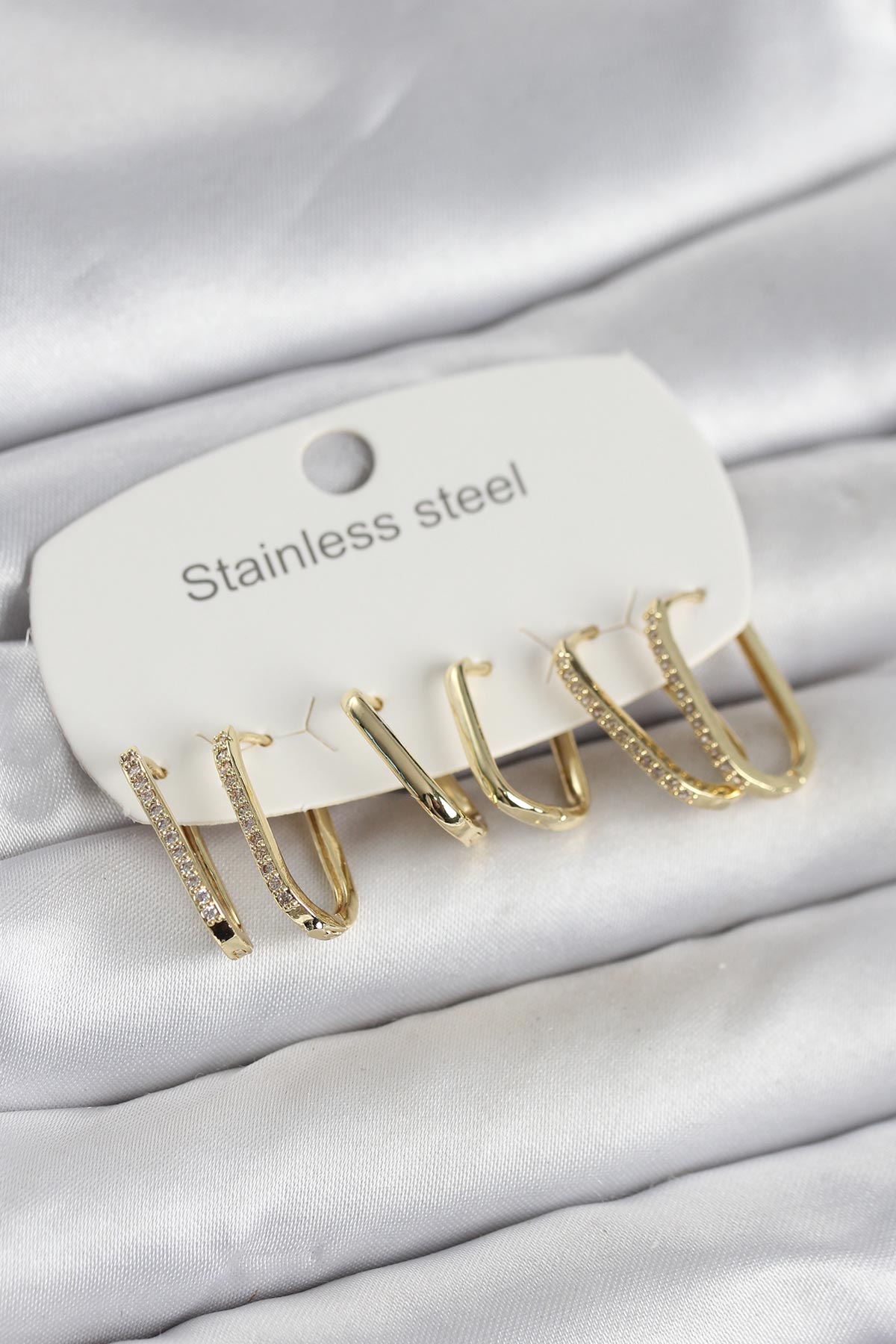 316L Çelik Gold Renk 6'lı Set Geometrik Model Kadın Küpe - Lisinya 316L Çelik Gold Renk 6'lı Set Geometrik Model Kadın Küpe - Lisinya
