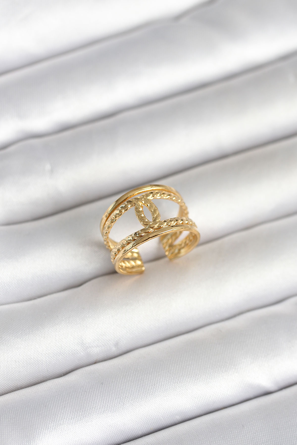 316L Çelik Gold Renk Burgu Düğüm Model Kadın Yüzük - Lisinya 316L Çelik Gold Renk Burgu Düğüm Model Kadın Yüzük - Lisinya