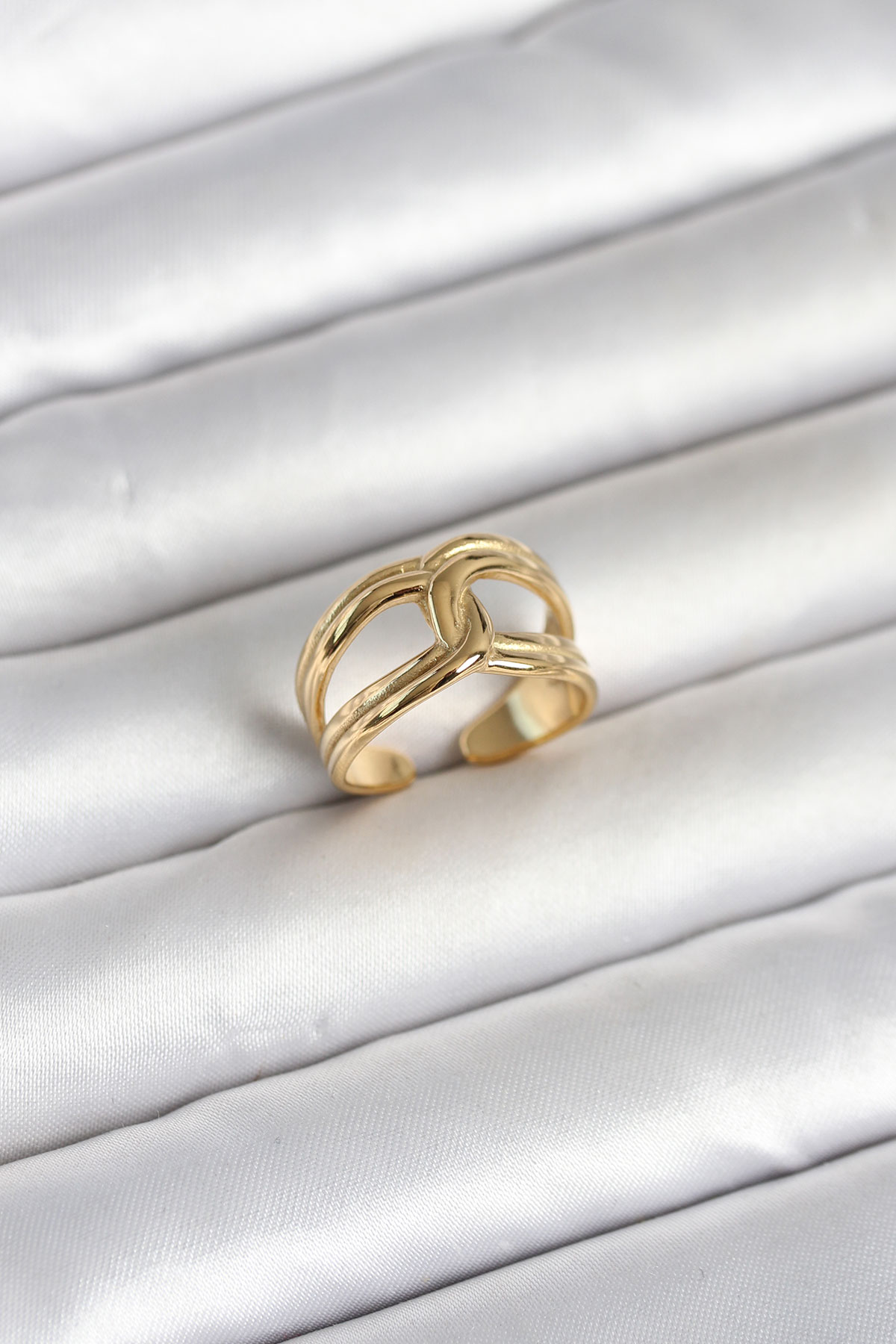 316L Çelik Gold Renk Düğüm Model Kadın Yüzük - Lisinya 316L Çelik Gold Renk Düğüm Model Kadın Yüzük - Lisinya