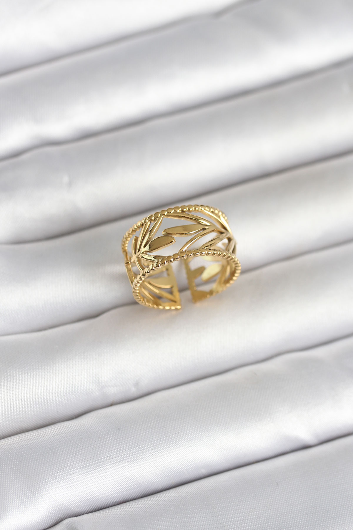 316L Çelik Gold Renk Başak Model Kadın Yüzük - Lisinya 316L Çelik Gold Renk Başak Model Kadın Yüzük - Lisinya