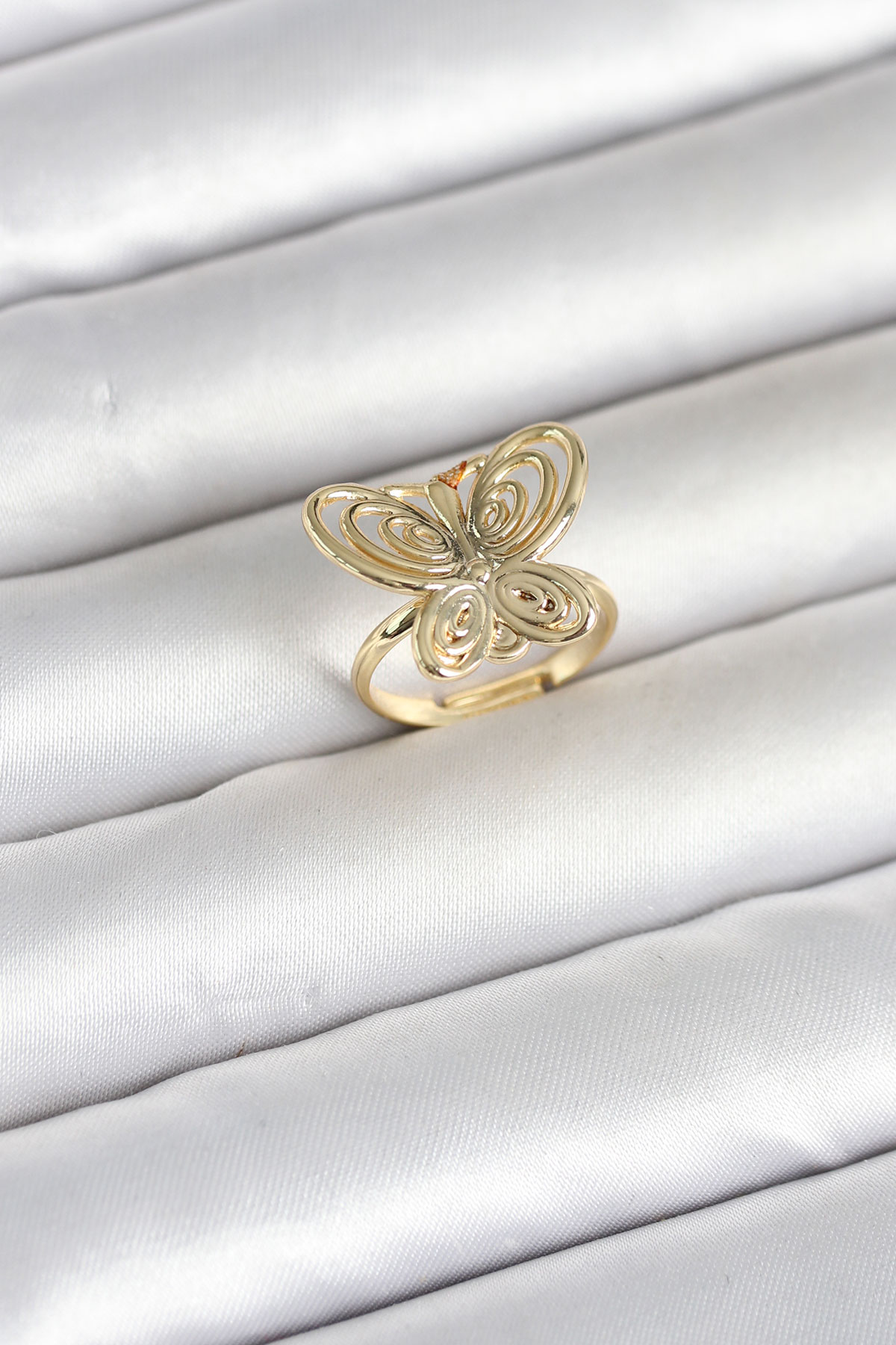 Pirinç Gold Renk Füsun Kelebek Model Kadın Yüzük - Lisinya