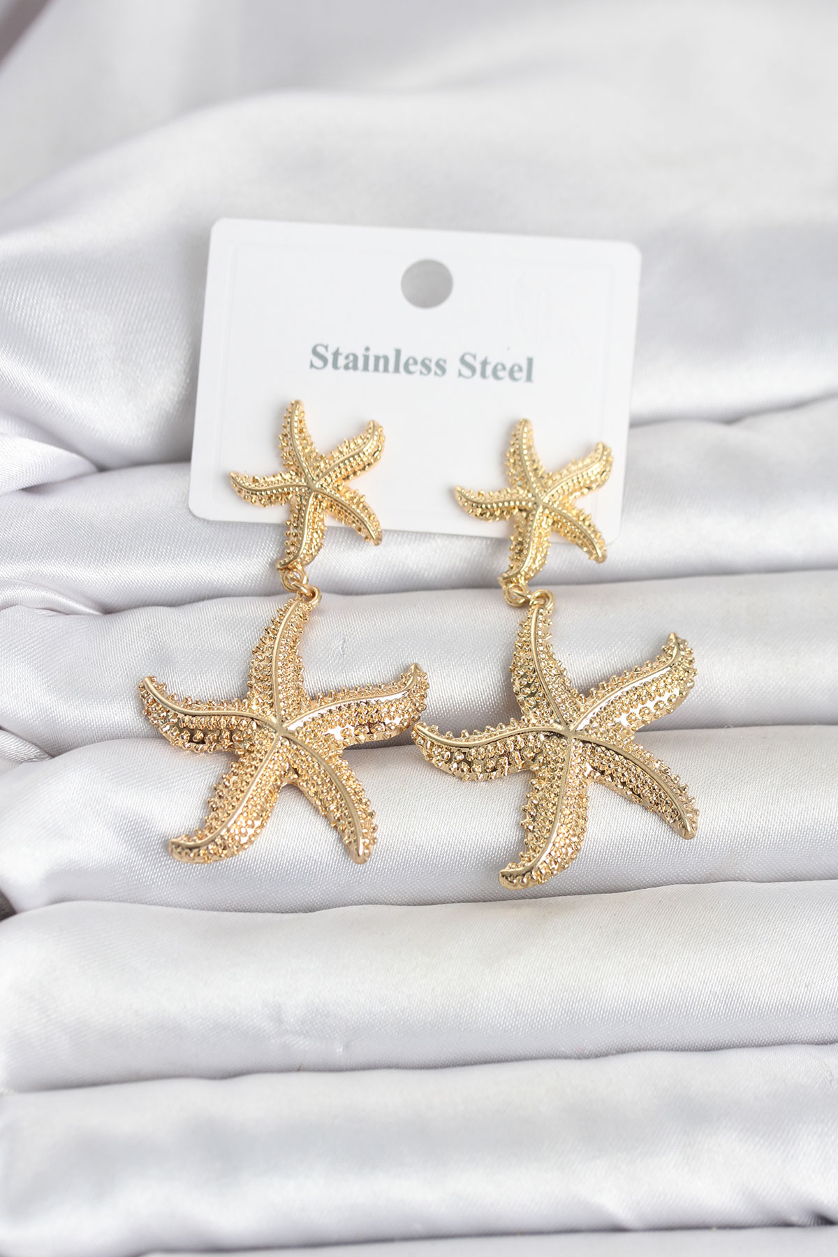 316L Çelik Gold Renk Deniz Yıldızı Model Kadın Küpe - Lisinya 316L Çelik Gold Renk Deniz Yıldızı Model Kadın Küpe - Lisinya