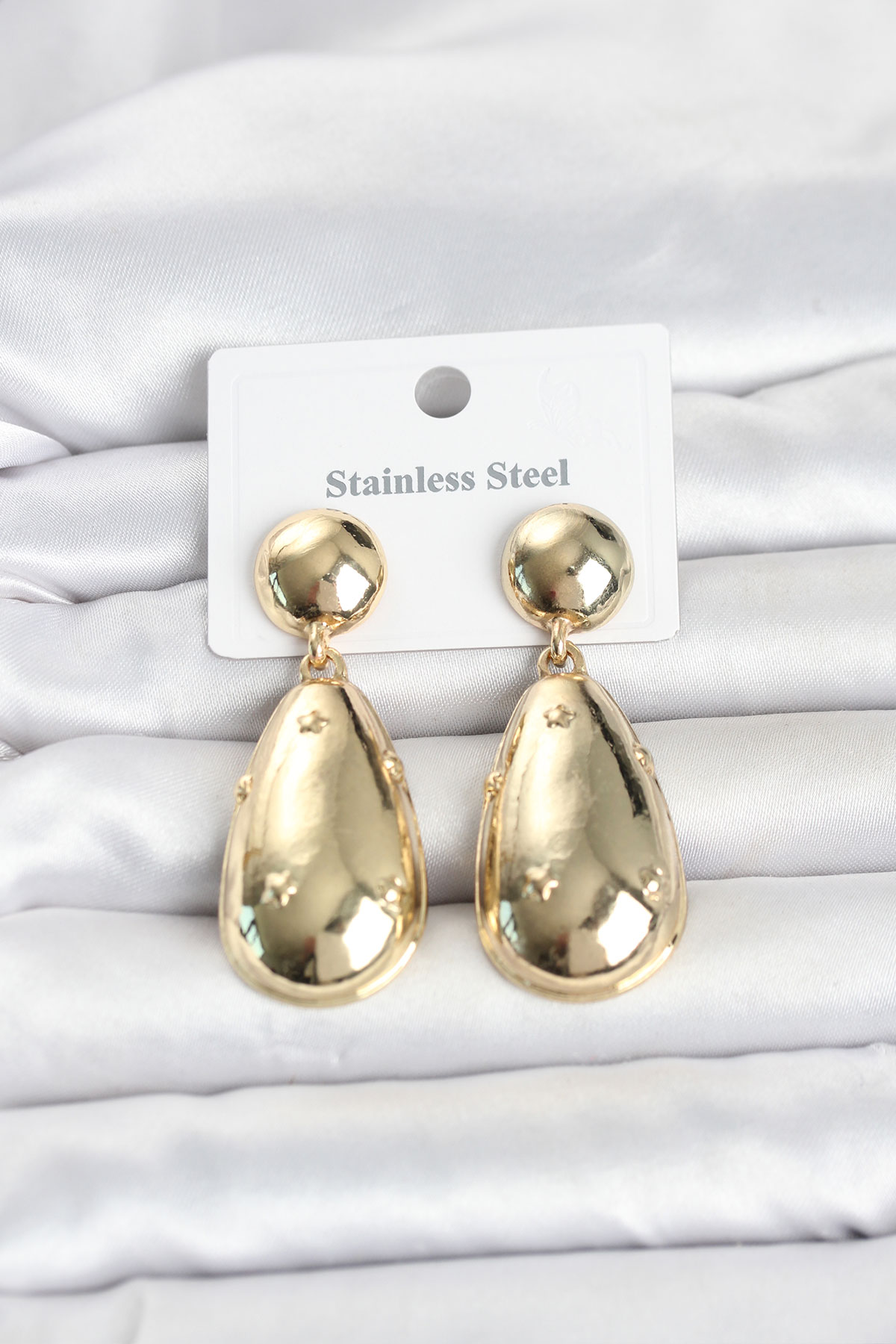 316L Çelik Gold Renk Damla Model Kadın Küpe - Lisinya 316L Çelik Gold Renk Damla Model Kadın Küpe - Lisinya