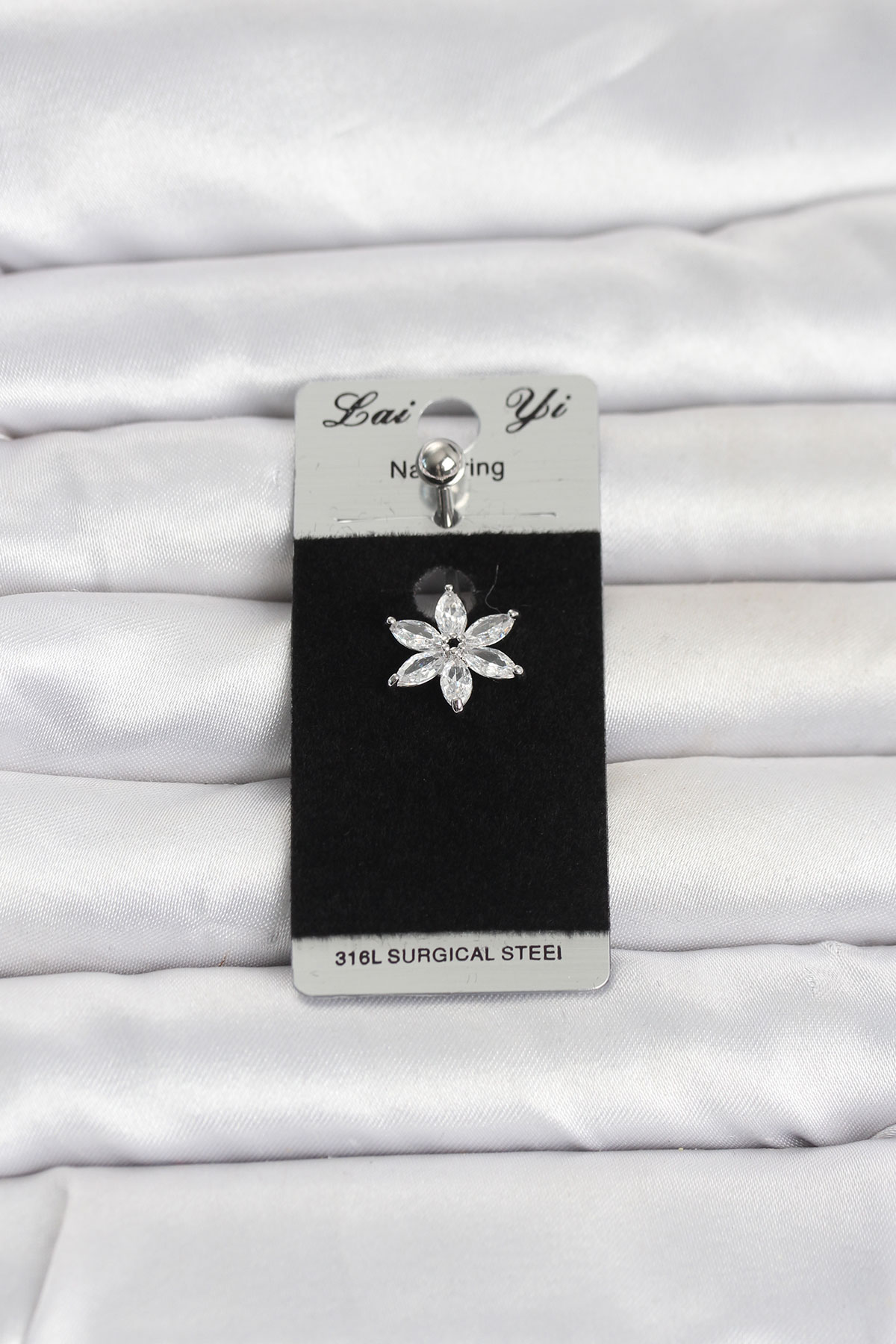316L Cerrahi Çelik Lotus Model Göbek Piercing - Lisinya