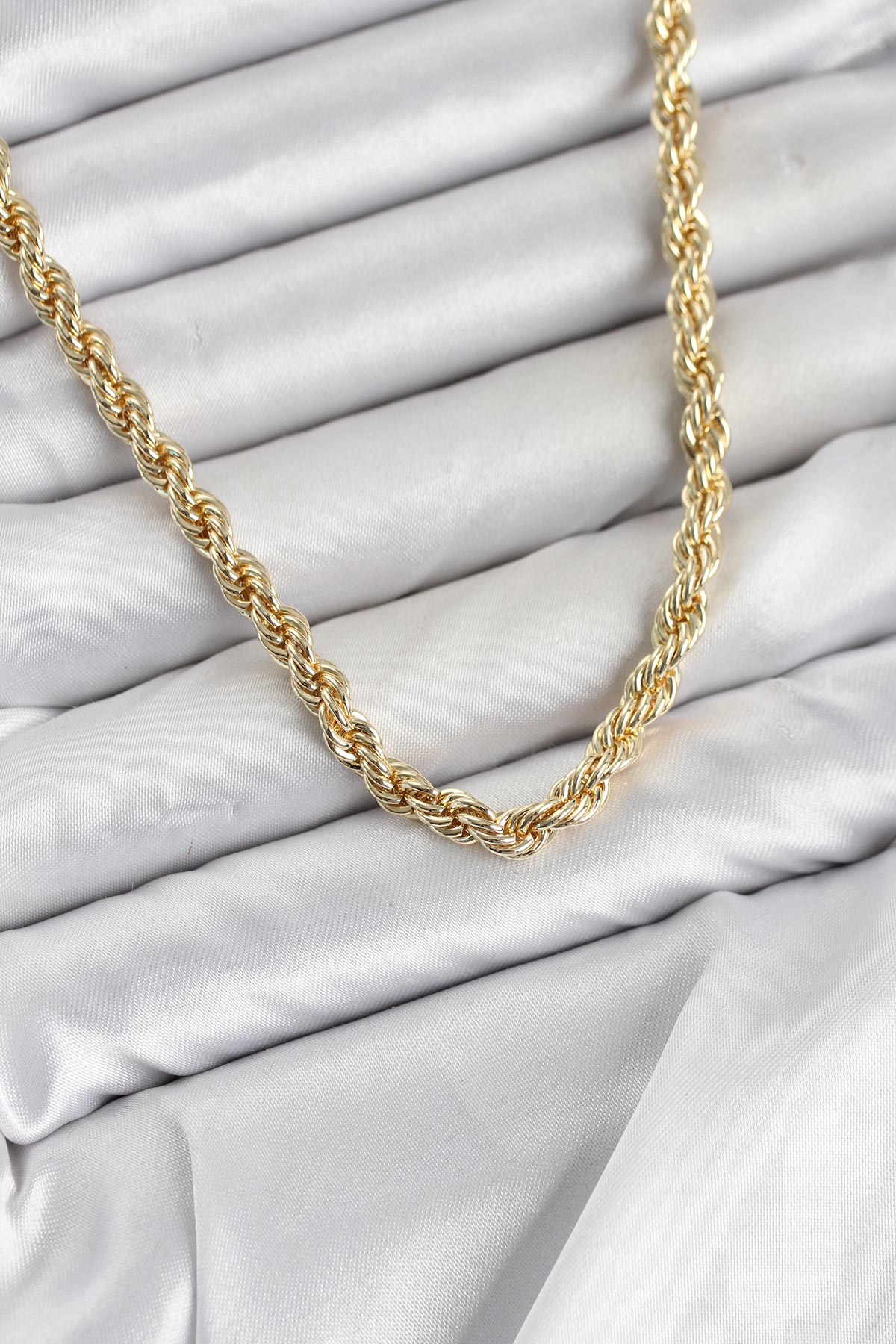 CM Burgu Model Gold Renk Pirinç 60 cm Kadın Kolye - Lisinya CM Burgu Model Gold Renk Pirinç 60 cm Kadın Kolye - Lisinya