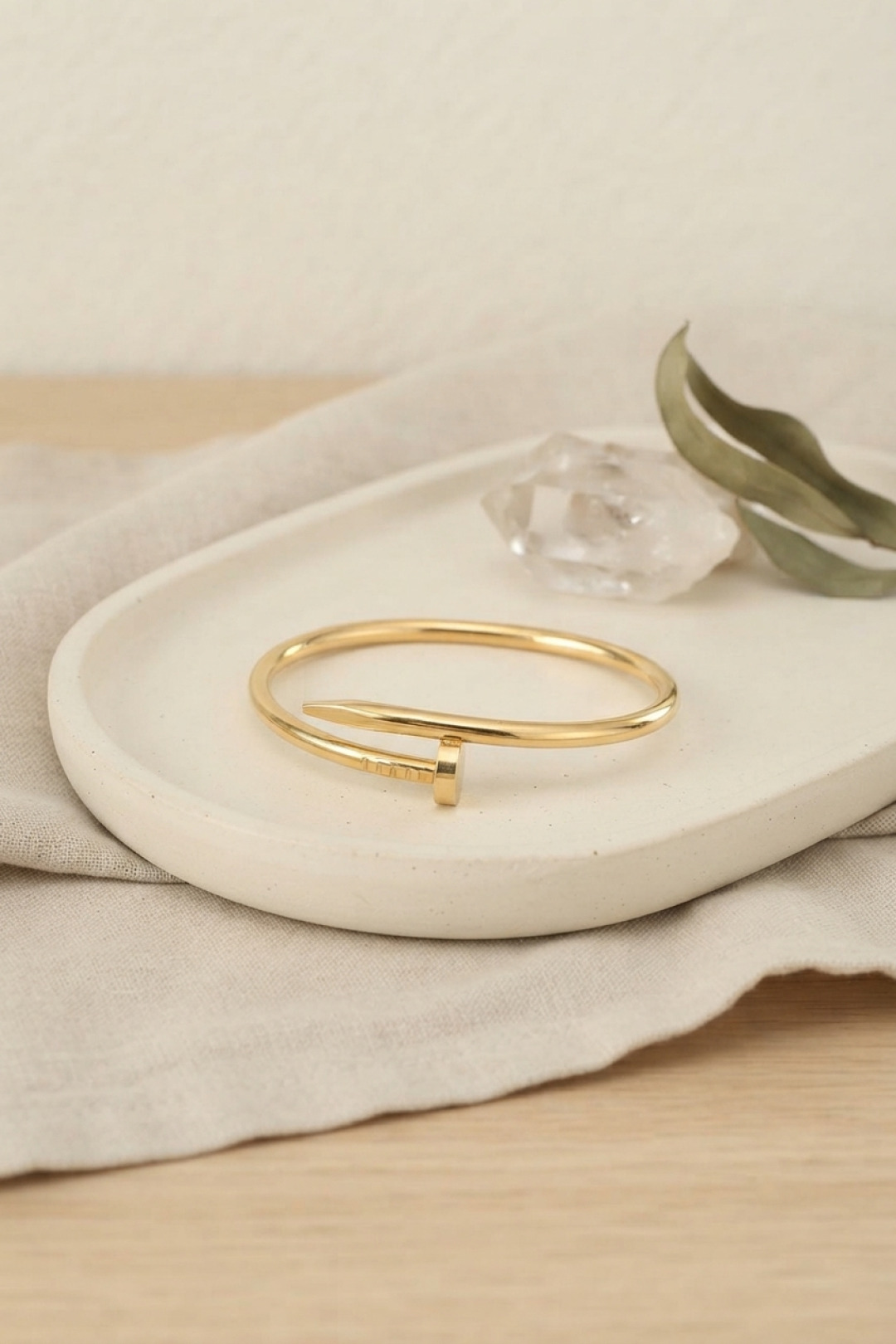 316L Çelik Gold Renk Çivi Model Bileklik - Lisinya