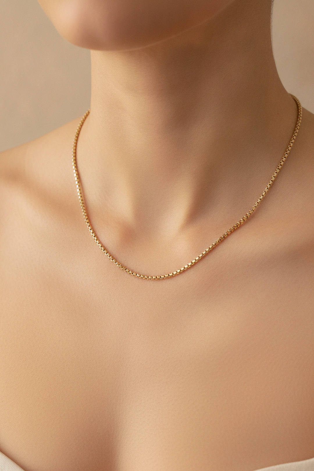 14K Gold Renk Kaplama Zincir Model CM Kadın Kolye - Lisinya 14K Gold Renk Kaplama Zincir Model CM Kadın Kolye - Lisinya