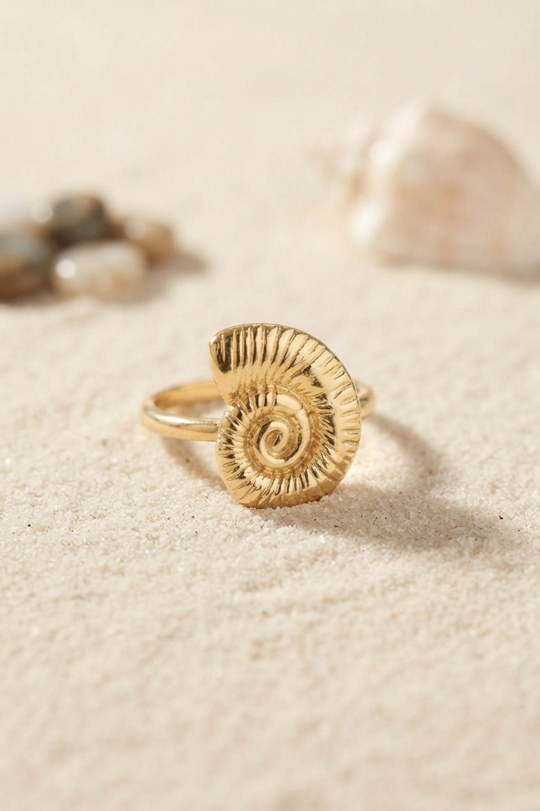 Nautilus Tasarım Gold Renk Kadın Yüzük - Lisinya