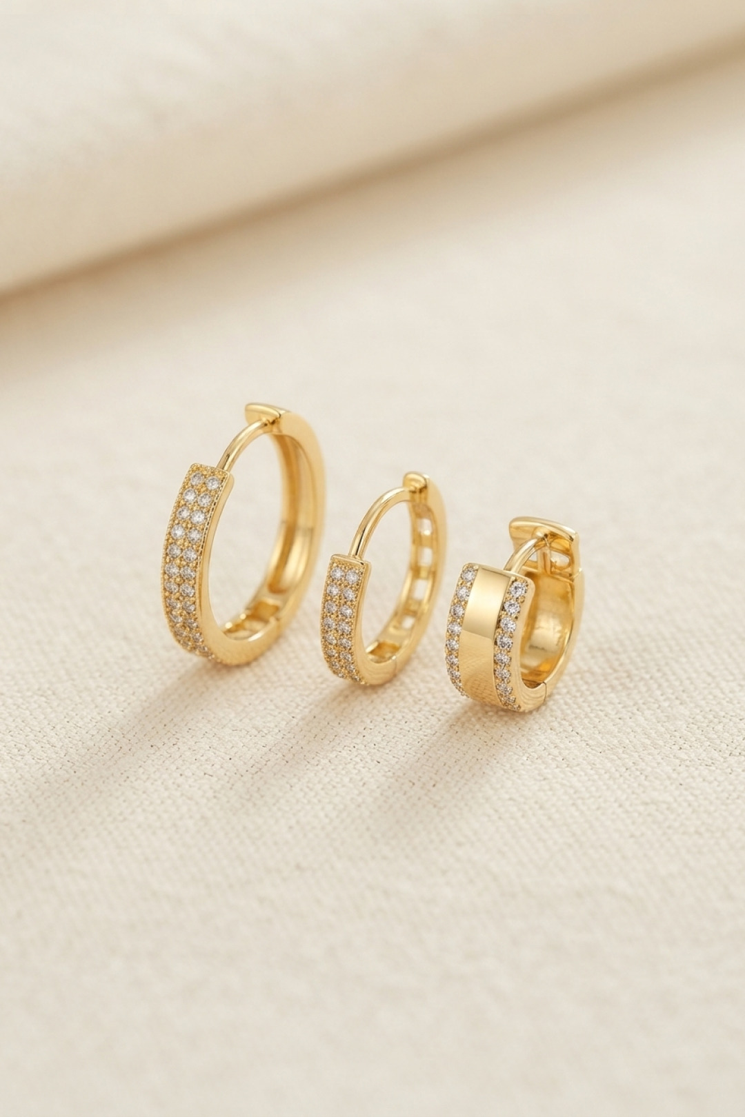 3 lü Set Gold Renk Halka Model Küpe - Lisinya 3 lü Set Gold Renk Halka Model Küpe - Lisinya