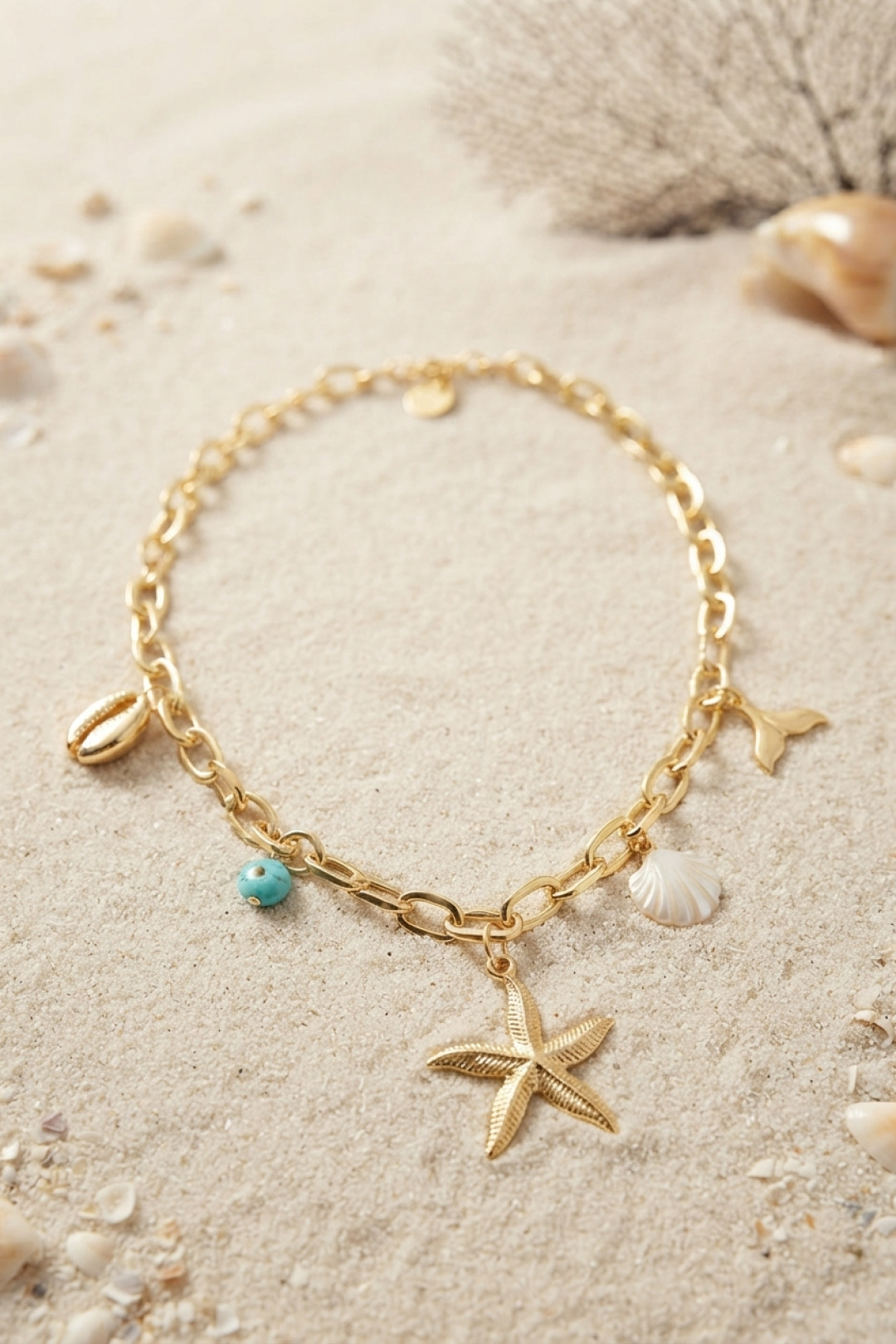 Deniz Yıldızı Charm Detaylı Gold Renk Zincir Kolye - Lisinya Deniz Yıldızı Charm Detaylı Gold Renk Zincir Kolye - Lisinya