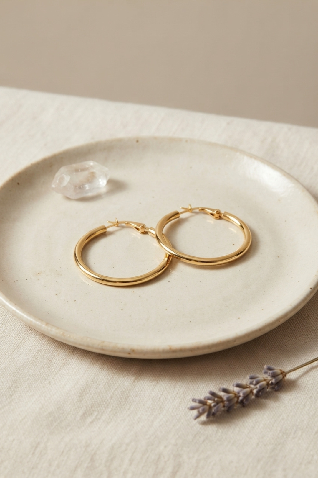 316L Çelik Gold Renk 28 mm Halka Küpe - Lisinya 316L Çelik Gold Renk 28 mm Halka Küpe - Lisinya