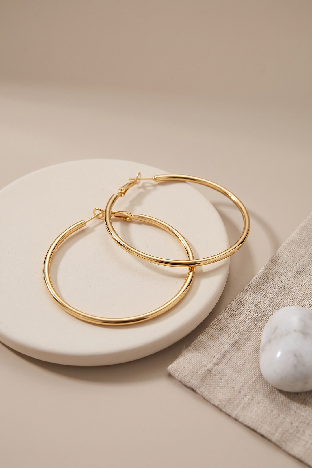 316L Çelik Gold Renk 46 mm Halka Küpe - Lisinya 316L Çelik Gold Renk 46 mm Halka Küpe - Lisinya