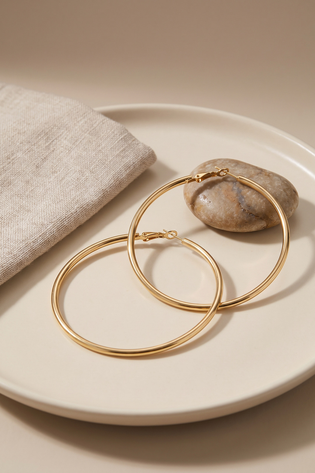 316L Çelik Gold Renk 56 mm Halka Küpe - Lisinya 316L Çelik Gold Renk 56 mm Halka Küpe - Lisinya