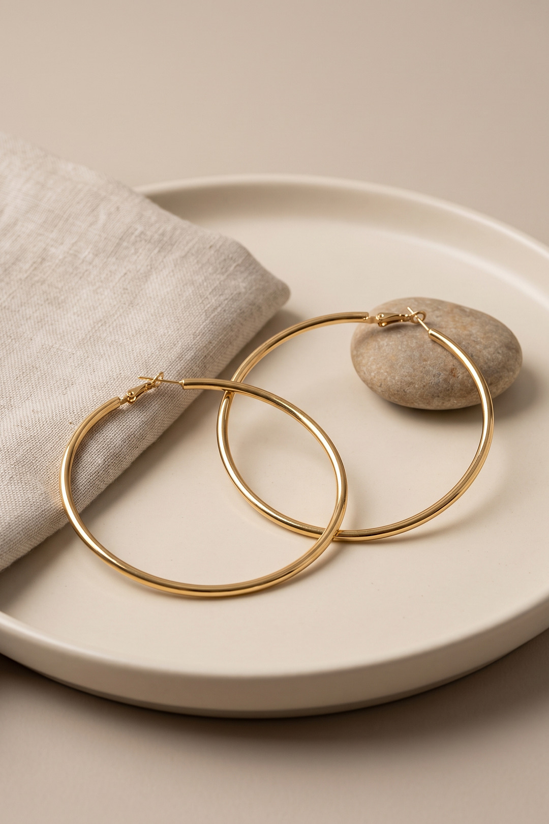 316L Çelik Gold Renk 66 mm Halka Küpe - Lisinya 316L Çelik Gold Renk 66 mm Halka Küpe - Lisinya