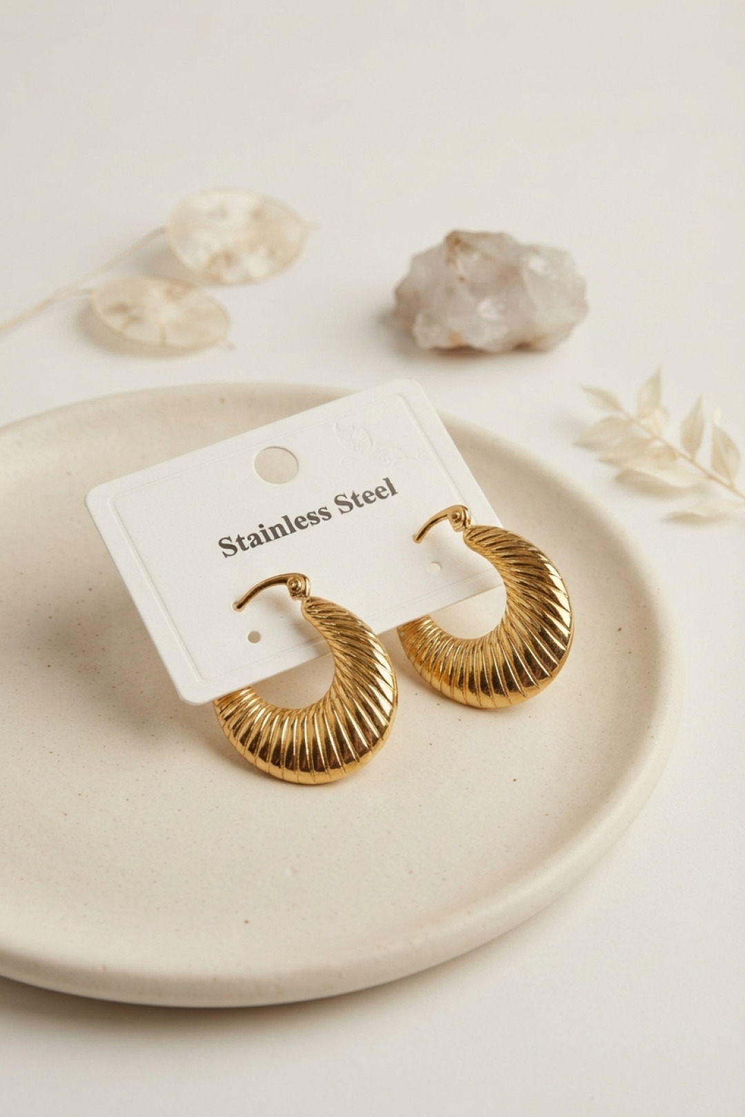 316L Çelik Gold Renk Halka Model Küpe - Lisinya 316L Çelik Gold Renk Halka Model Küpe - Lisinya