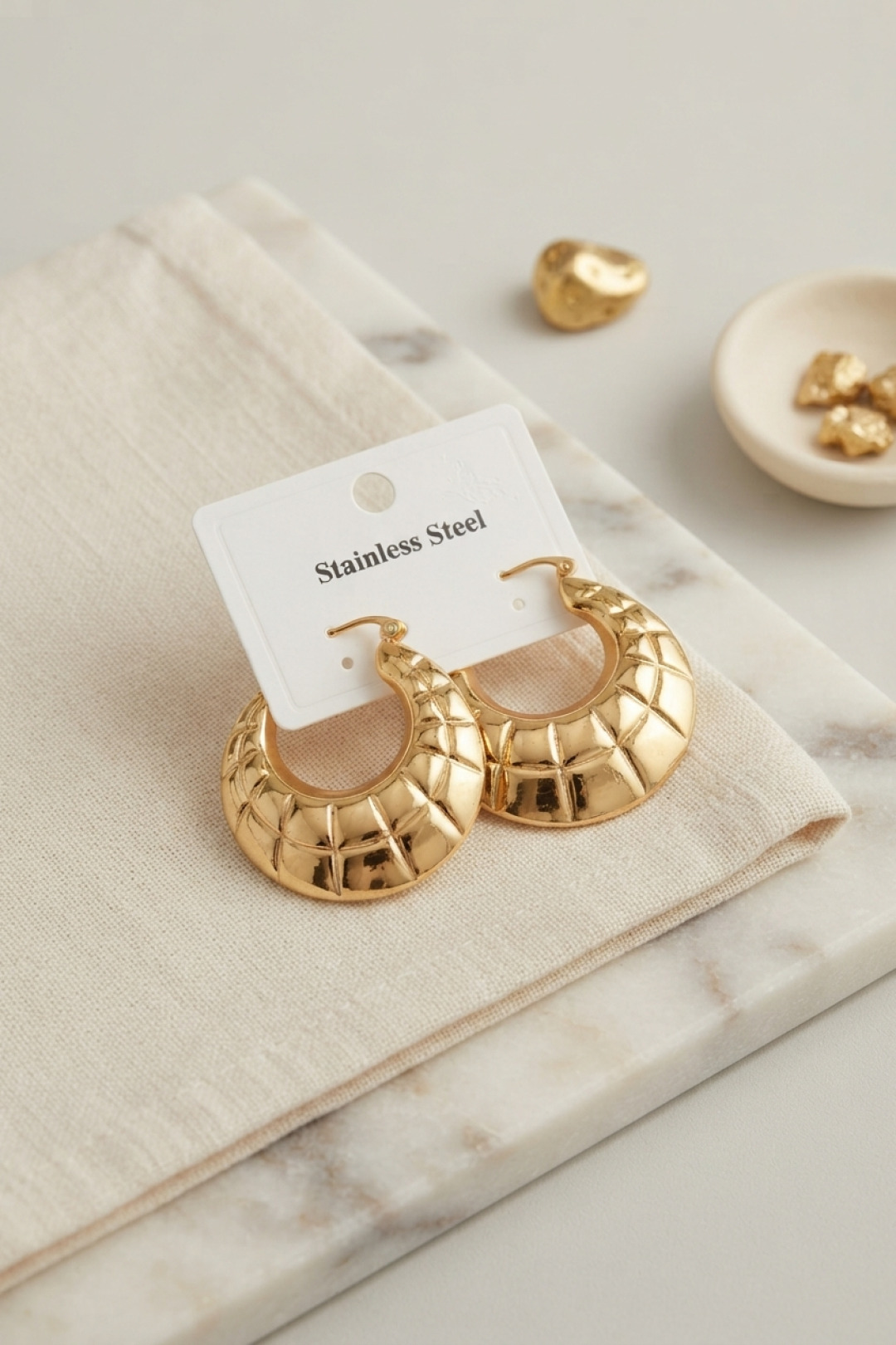 316L Çelik Gold Renk Bohem Halka Model Küpe - Lisinya 316L Çelik Gold Renk Bohem Halka Model Küpe - Lisinya