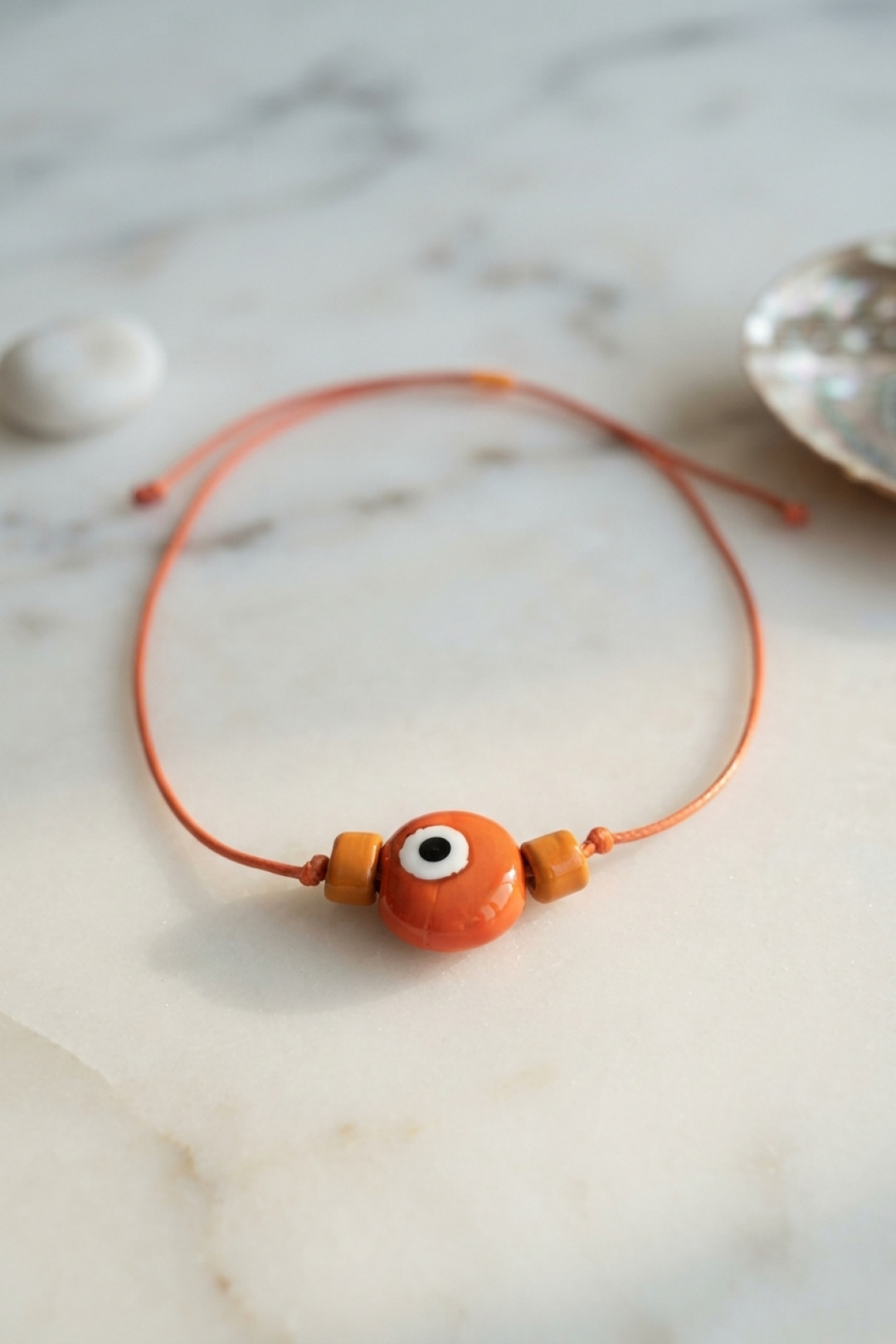 Handmade Bohem Turuncu Nazar Kolye - Lisinya