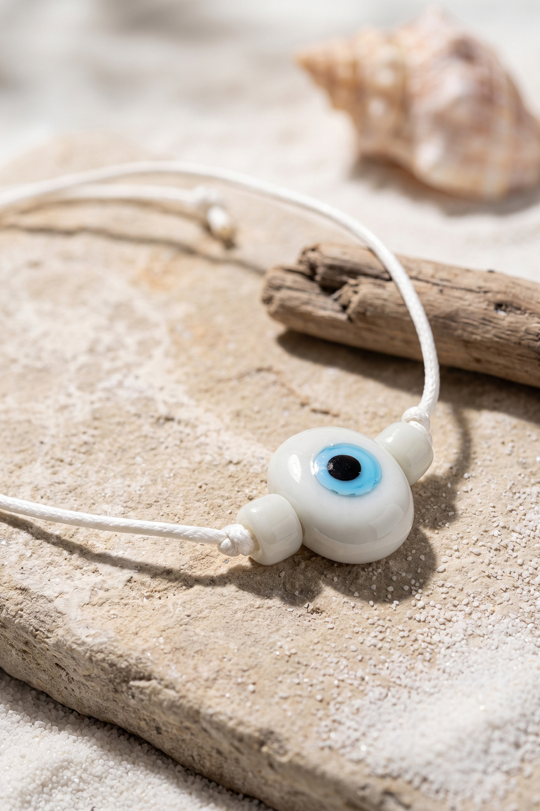 Handmade Bohem Beyaz Nazar Kolye - Lisinya