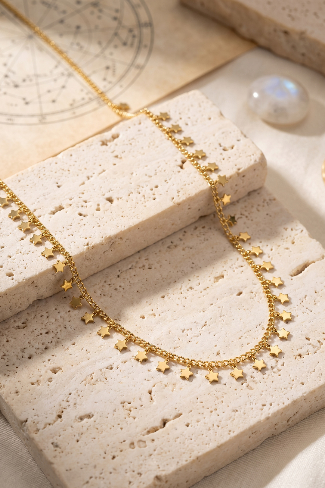 Gold Renk Yıldız Pul Model 60 cm Kadın Kolye - Lisinya Gold Renk Yıldız Pul Model 60 cm Kadın Kolye - Lisinya