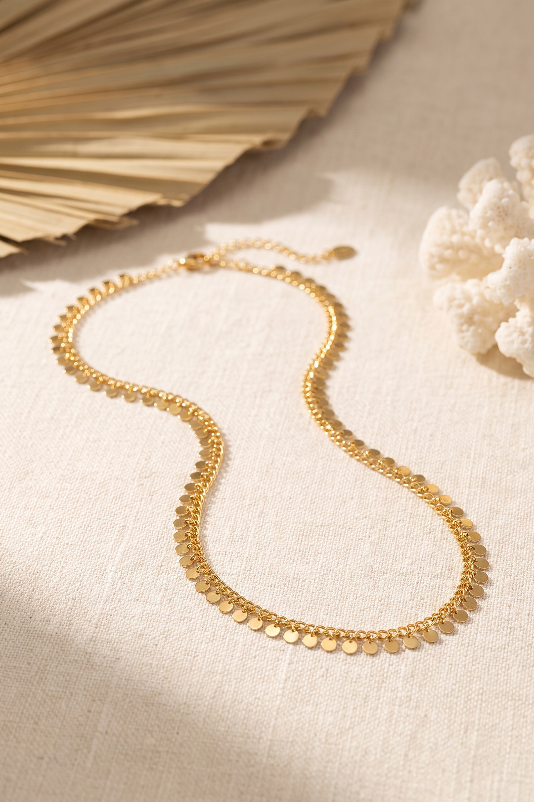 Gold Renk Pul Model 60 cm Kadın Kolye - Lisinya Gold Renk Pul Model 60 cm Kadın Kolye - Lisinya