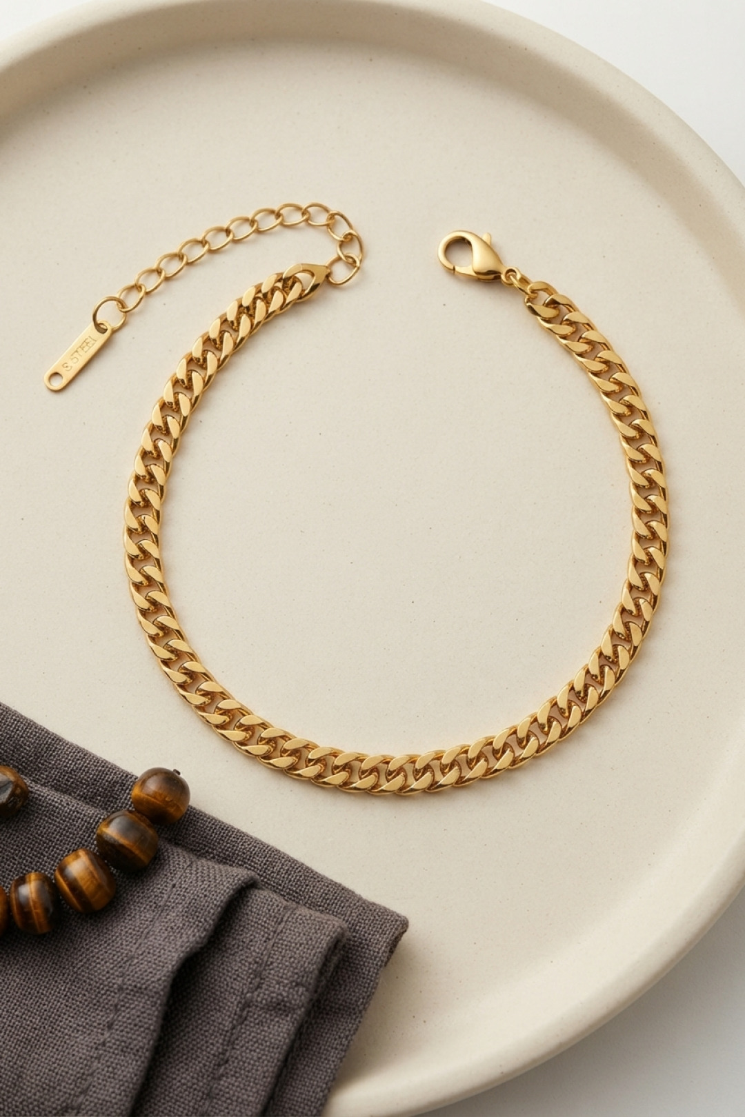 316L Çelik Gold Renk İnce Cuban Zincir Model Erkek Bileklik - Lisinya 316L Çelik Gold Renk İnce Cuban Zincir Model Erkek Bileklik - Lisinya