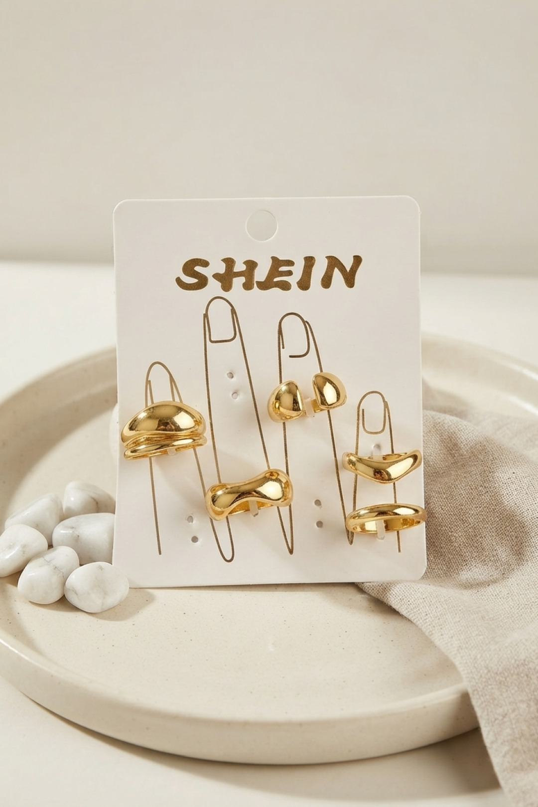 Gold Renk Pirinç Bohem Yüzük Kombini BYK4270 - Lisinya Gold Renk Pirinç Bohem Yüzük Kombini BYK4270 - Lisinya