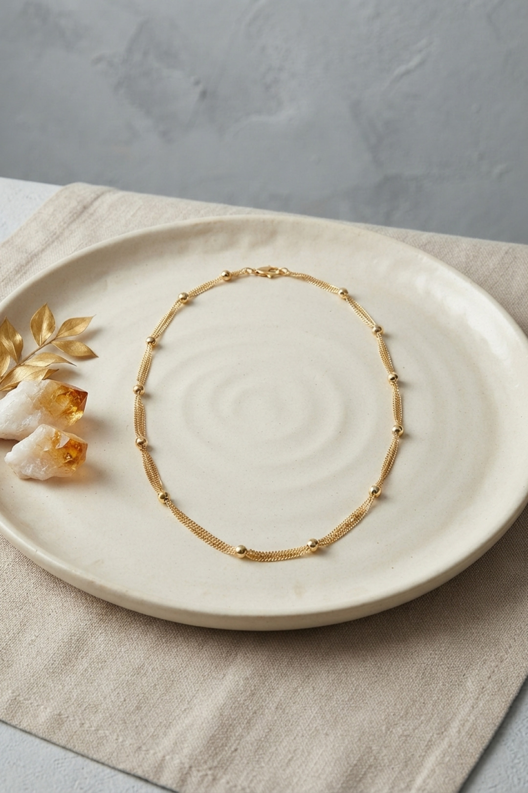 CM Top Zincirli Gold Renk 50 cm Kadın Kolye - Lisinya CM Top Zincirli Gold Renk 50 cm Kadın Kolye - Lisinya