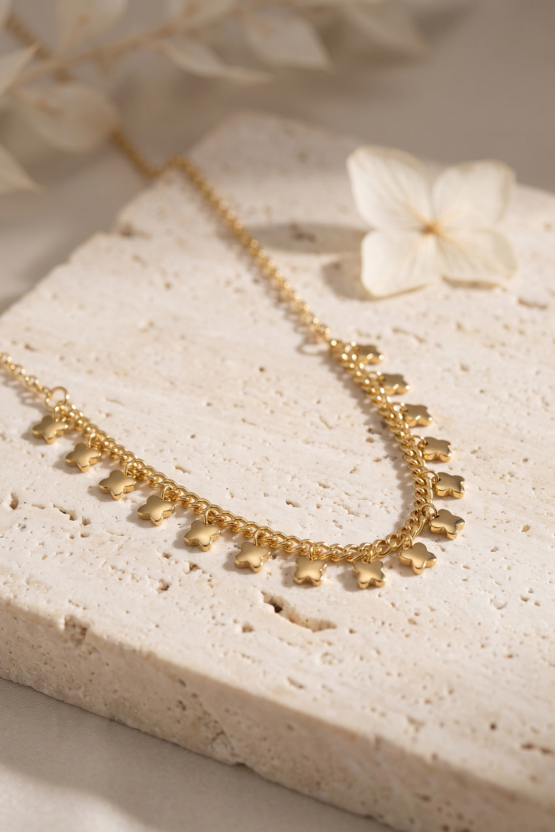 Gold Pirinç Yonca Model Kadın Kolye - Lisinya Gold Pirinç Yonca Model Kadın Kolye - Lisinya