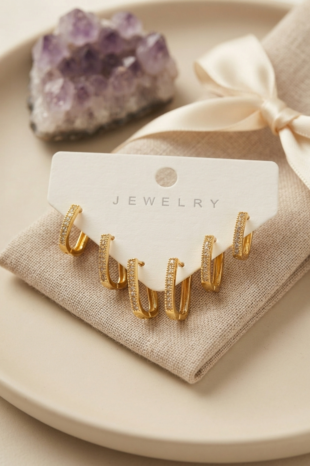 Gold Renk Zirkon Taşlı Pirinç Kare Model Halka Kadın Küpe Seti - Lisinya Gold Renk Zirkon Taşlı Pirinç Kare Model Halka Kadın Küpe Seti - Lisinya