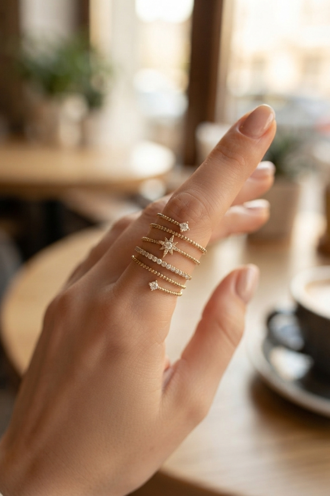 Pirinç Gold Renk Spiral Kutup Yıldızı Model Kadın Yüzük - Lisinya Pirinç Gold Renk Spiral Kutup Yıldızı Model Kadın Yüzük - Lisinya